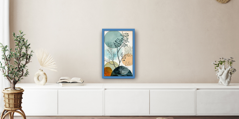 Flat 30 x 15 mm Blue Picture Frame