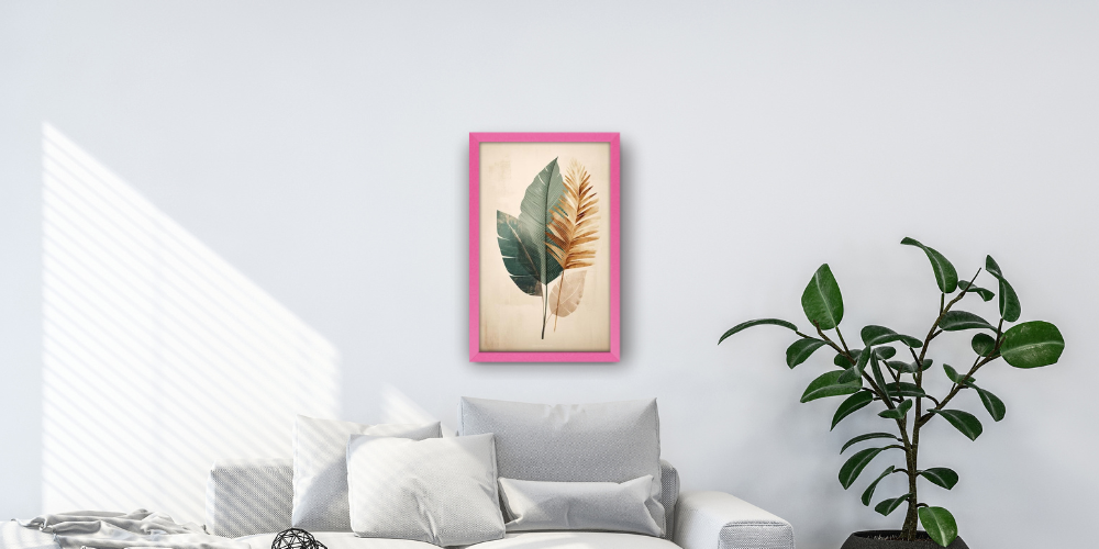 Flat 30 x 15 mm Pink Frame