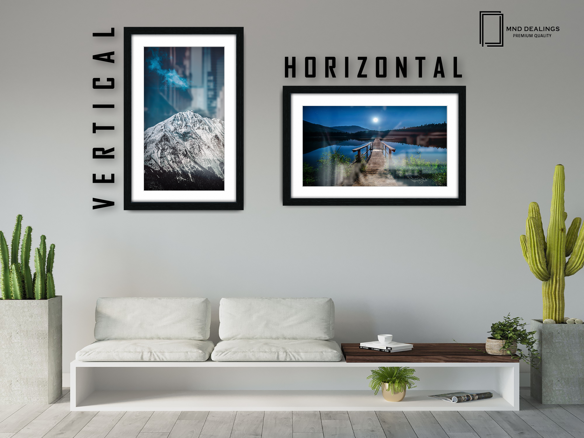 14 x 11 Inch / (35.56 x 27.94 cm ) with 30.48 x 20.32 cm White Mount Frames - MDF