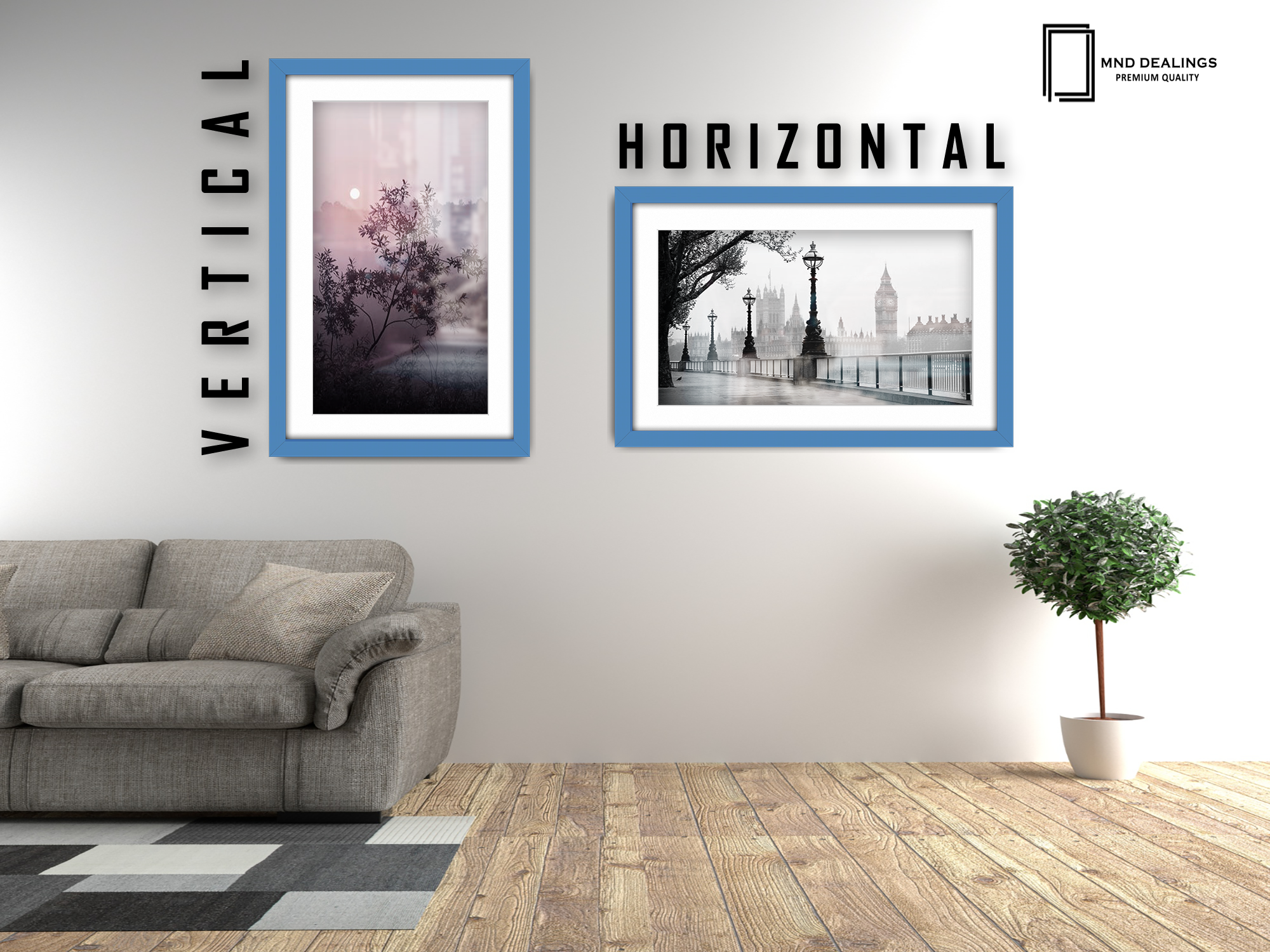 14 x 11 Inch / (35.56 x 27.94 cm ) with 30.48 x 20.32 cm White Mount Frames - MDF