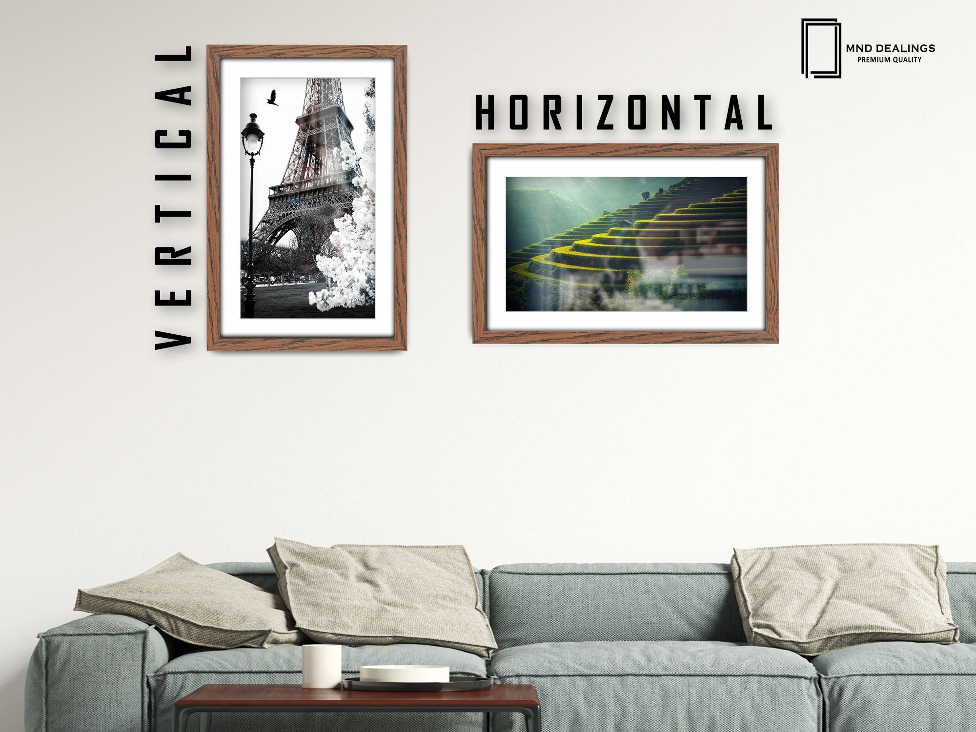 14 x 11 Inch / (35.56 x 27.94 cm ) with 30.48 x 20.32 cm White Mount Frames - MDF