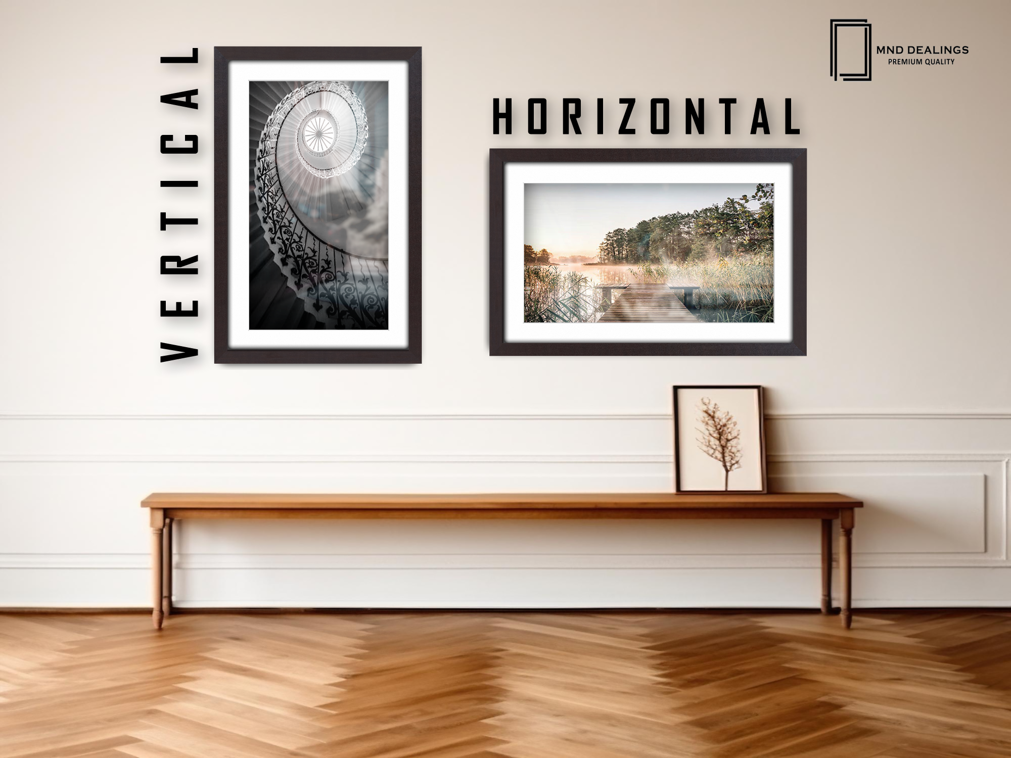 14 x 11 Inch / (35.56 x 27.94 cm ) with 30.48 x 20.32 cm White Mount Frames - MDF