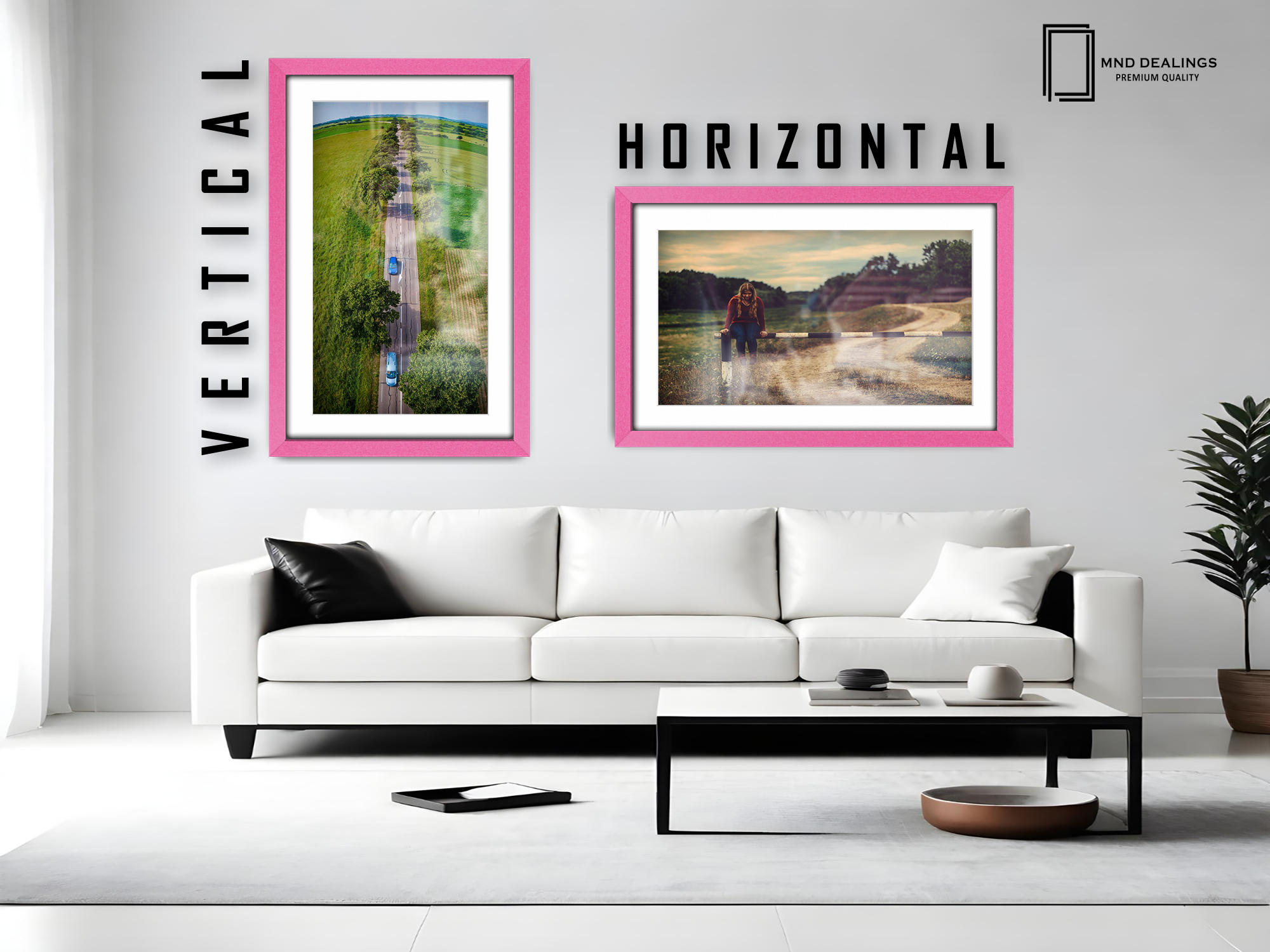 14 x 11 Inch / (35.56 x 27.94 cm ) with 30.48 x 20.32 cm White Mount Frames - MDF