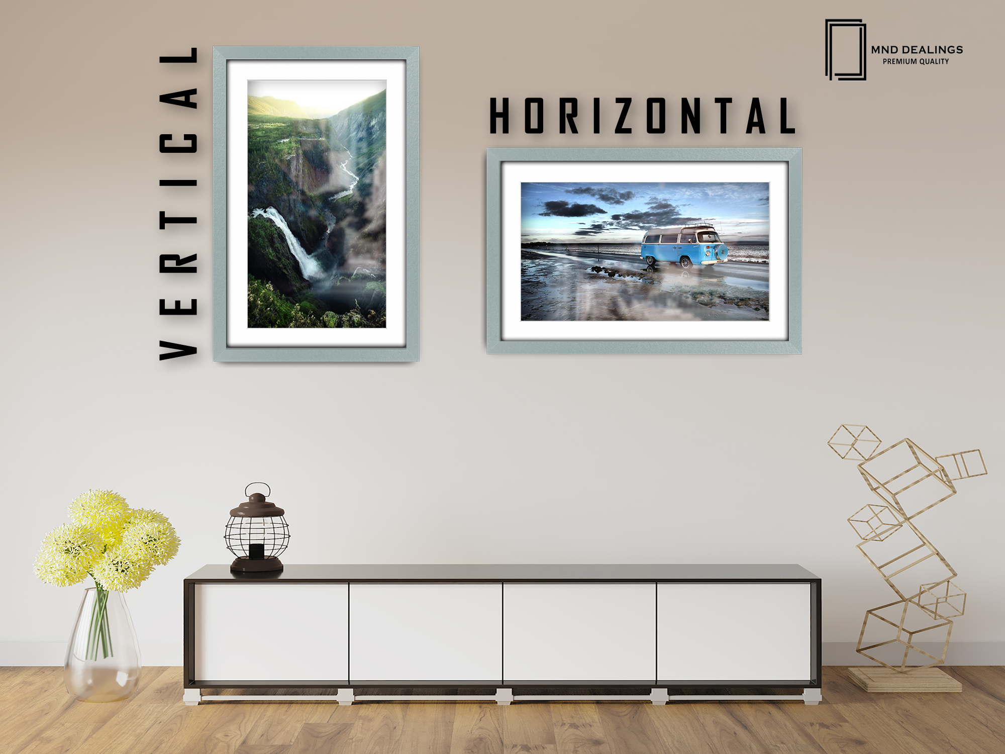 14 x 11 Inch / (35.56 x 27.94 cm ) with 30.48 x 20.32 cm White Mount Frames - MDF