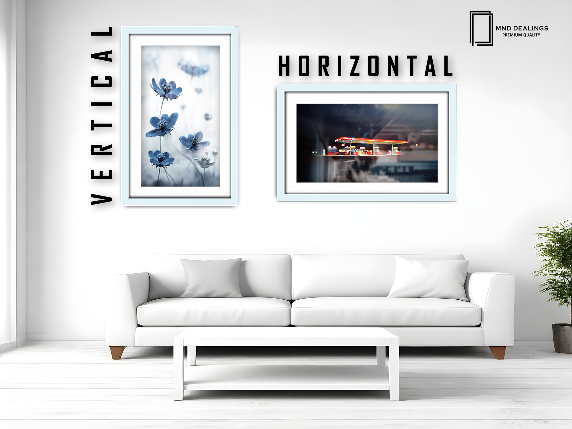 14 x 11 Inch / (35.56 x 27.94 cm ) with 30.48 x 20.32 cm White Mount Frames - MDF