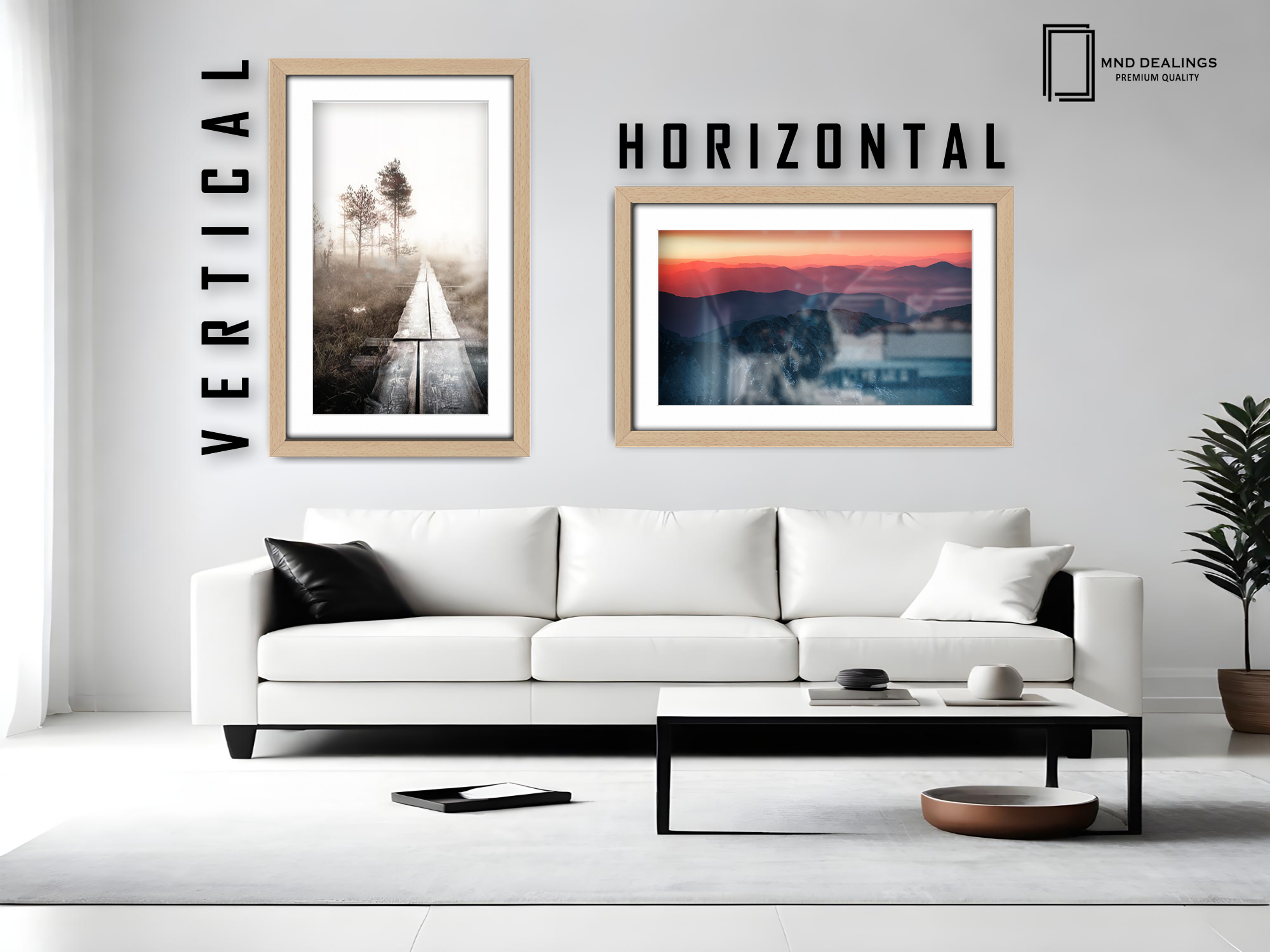 20 x 16 Inch / (50.8 x 40.64 cm ) with 43.18 x 30.48 cm White Mount Display Frame - MDF