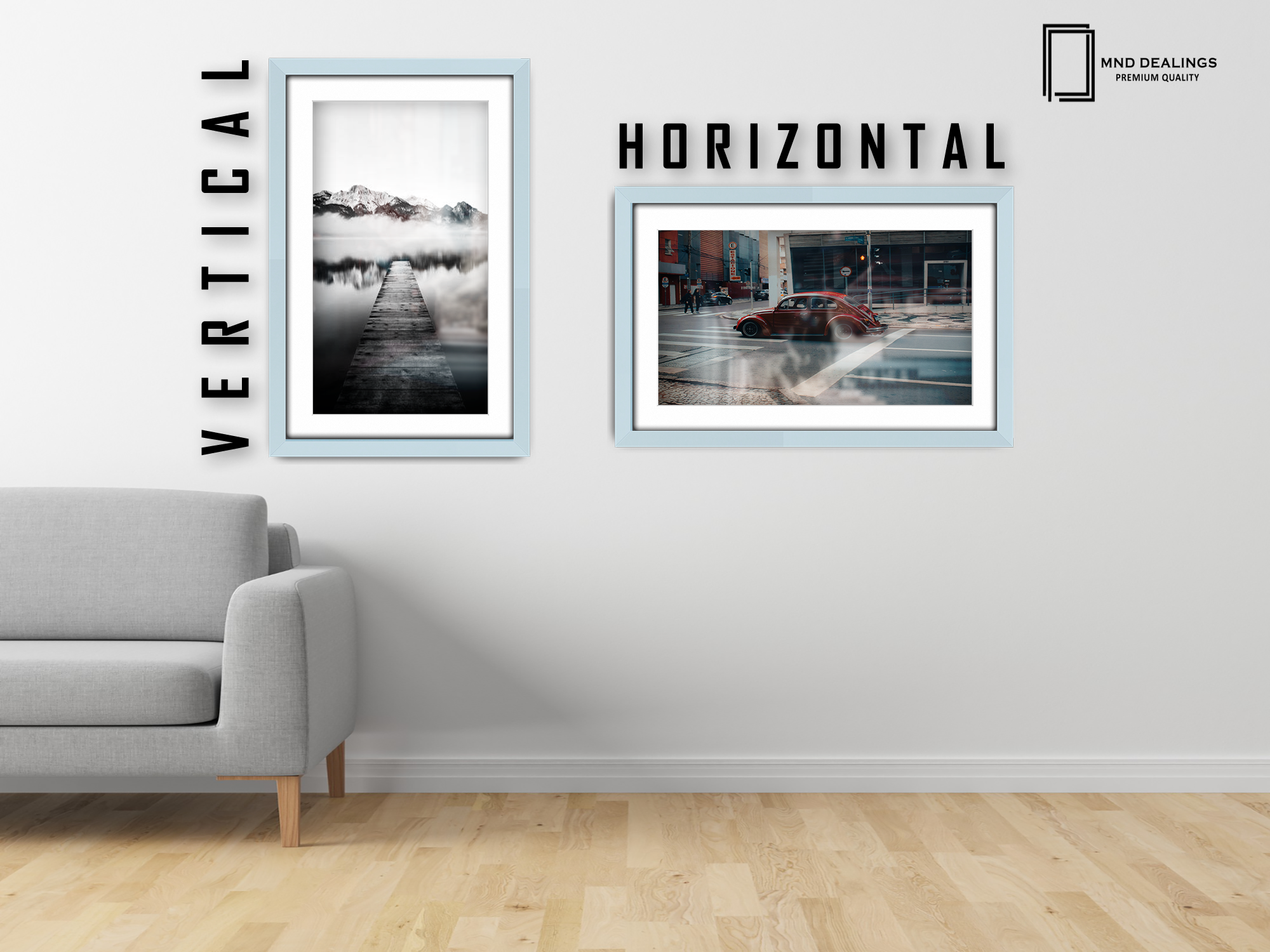 20 x 16 Inch / (50.8 x 40.64 cm ) with 43.18 x 30.48 cm White Mount Display Frame - MDF