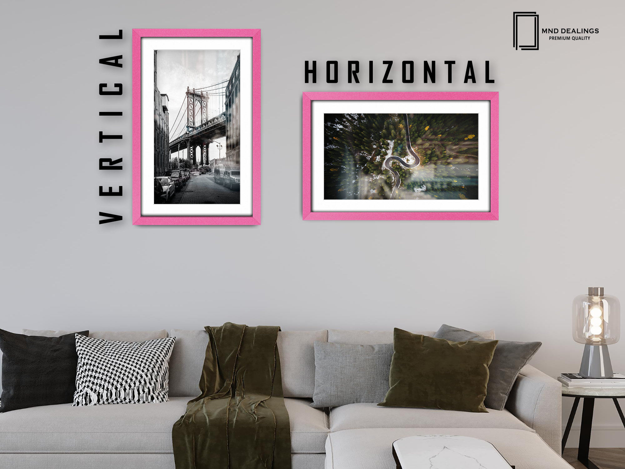 20 x 16 Inch / (50.8 x 40.64 cm ) with 43.18 x 30.48 cm White Mount Display Frame - MDF