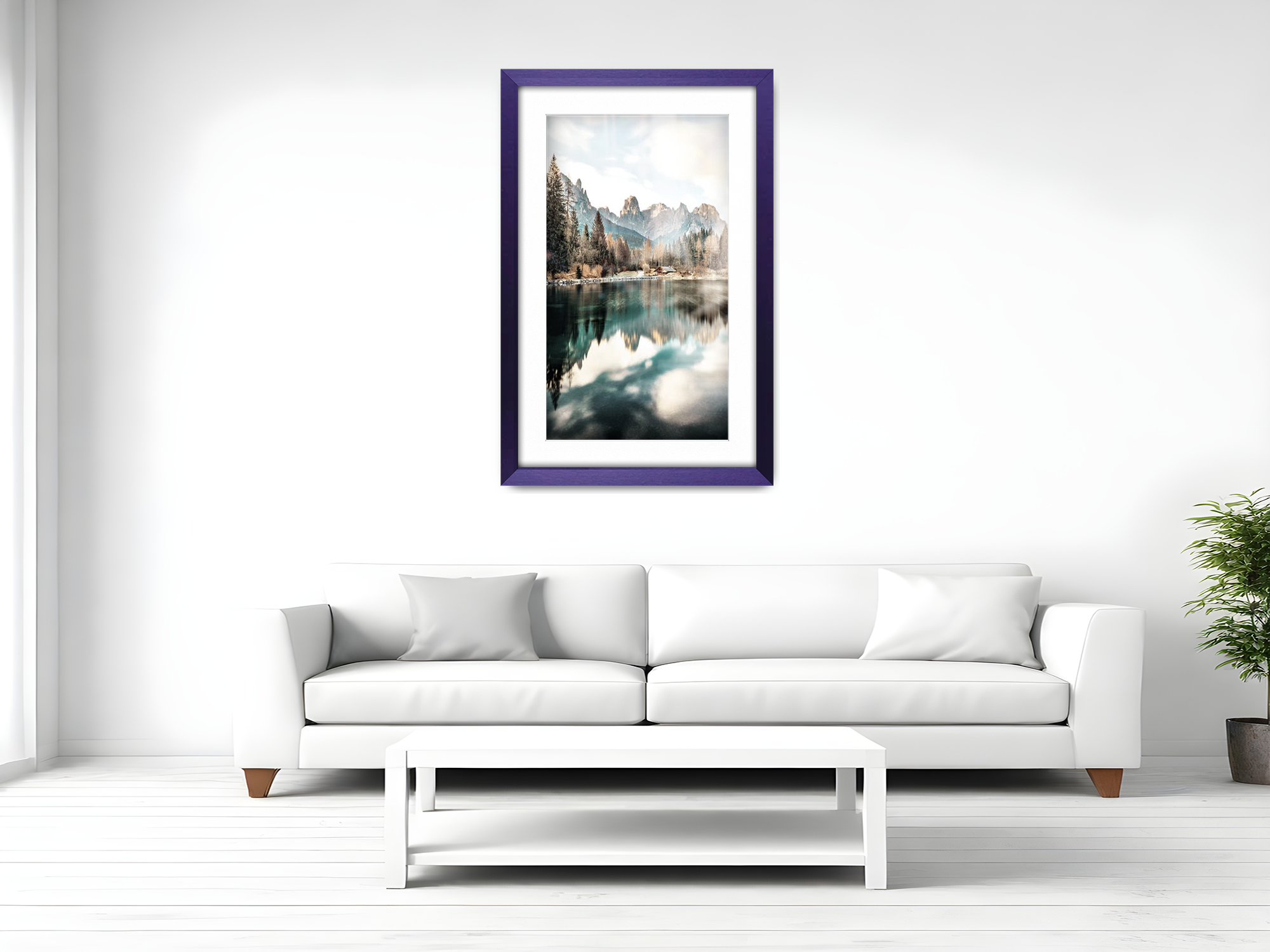 20 x 16 Inch / (50.8 x 40.64 cm ) with 43.18 x 30.48 cm White Mount Display Frame - MDF