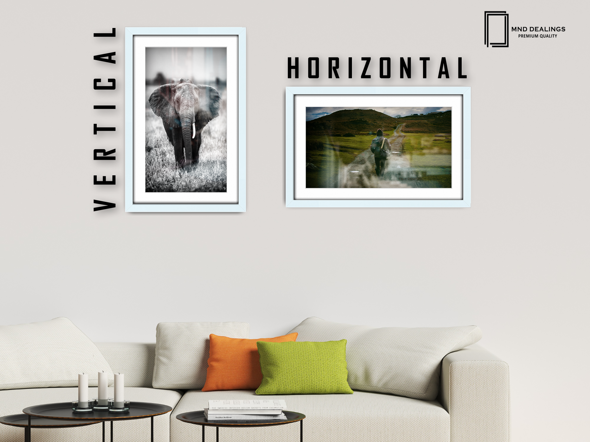 20 x 16 Inch / (50.8 x 40.64 cm ) with 43.18 x 30.48 cm White Mount Display Frame - MDF