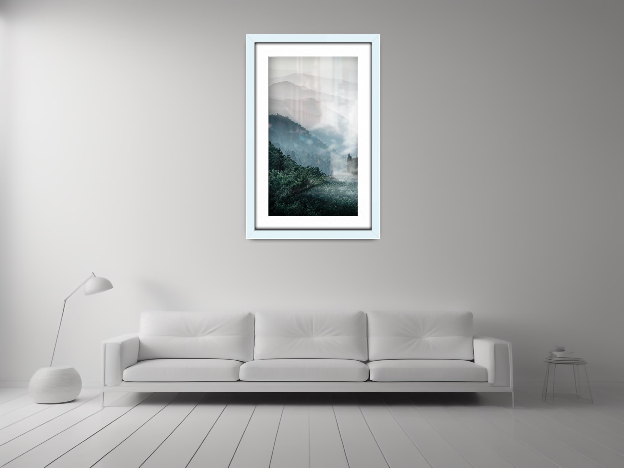 20 x 16 Inch / (50.8 x 40.64 cm ) with 43.18 x 30.48 cm White Mount Display Frame - MDF