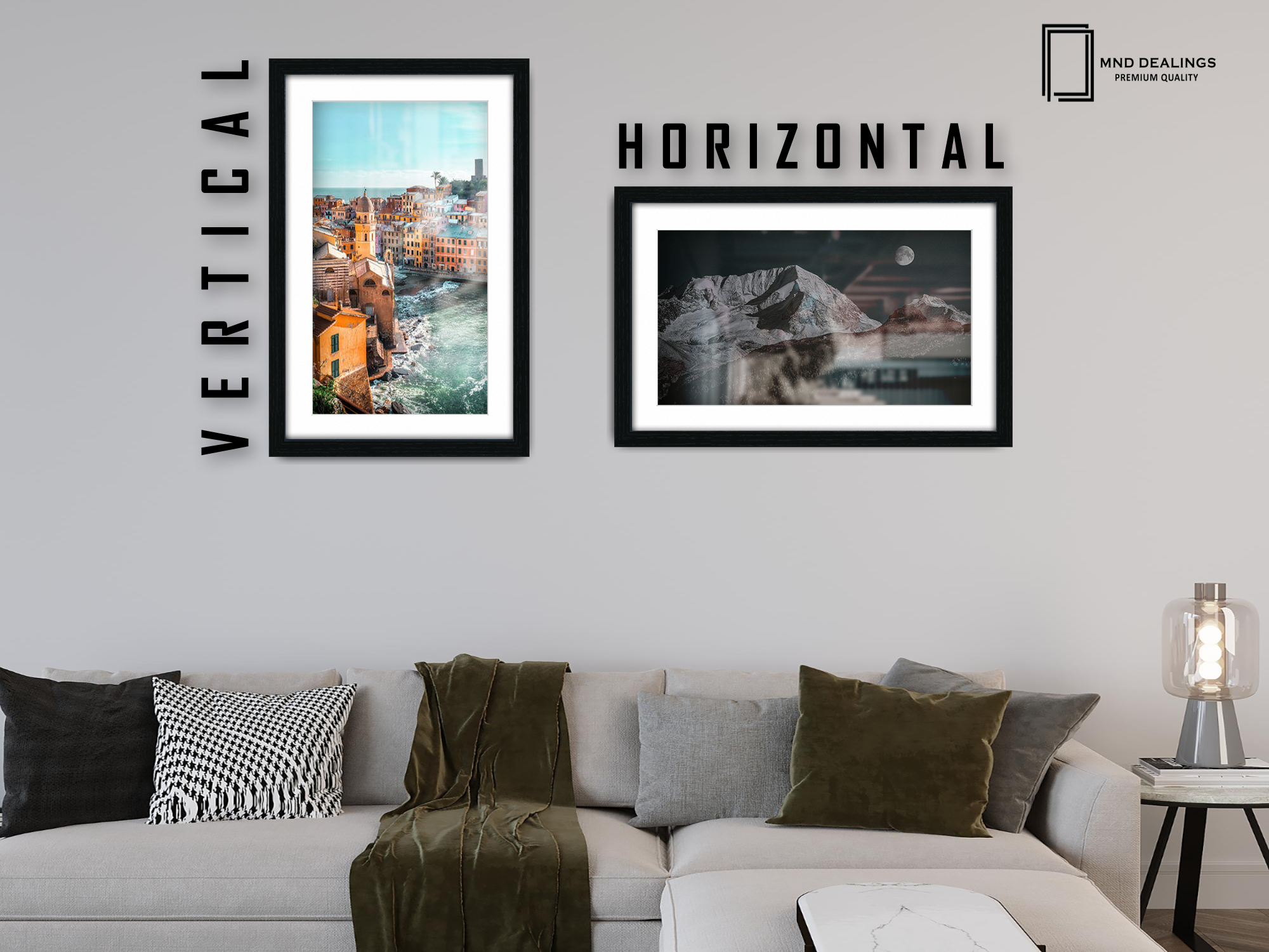 24 x 16 Inch / (60.96 x 45.72 cm ) with 45.72 x 30.48 cm White Mount Frames - MDF