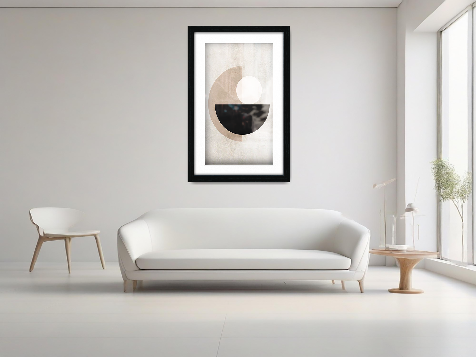 24 x 16 Inch / (60.96 x 45.72 cm ) with 45.72 x 30.48 cm White Mount Frames - MDF