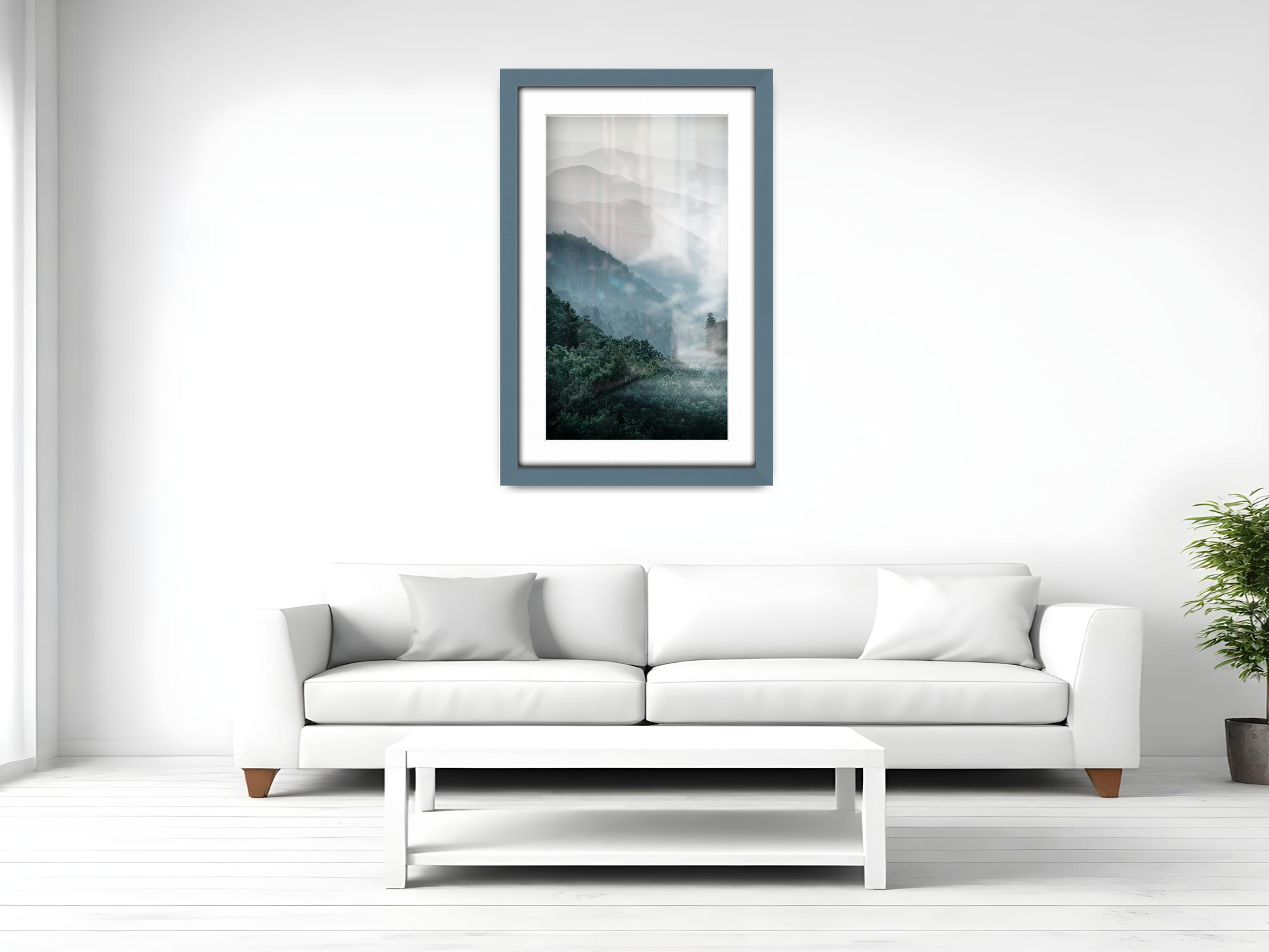 24 x 16 Inch / (60.96 x 45.72 cm ) with 45.72 x 30.48 cm White Mount Frames - MDF