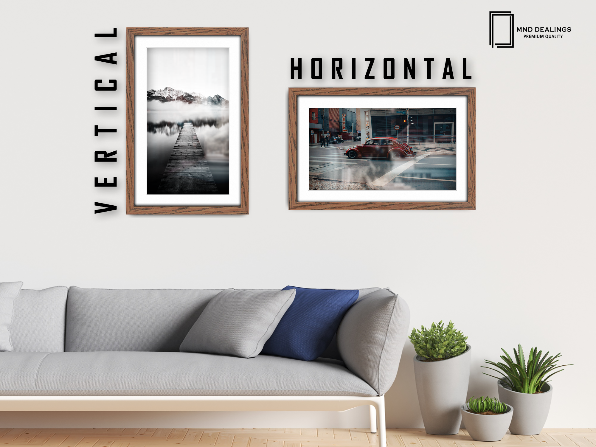 24 x 16 Inch / (60.96 x 45.72 cm ) with 45.72 x 30.48 cm White Mount Frames - MDF