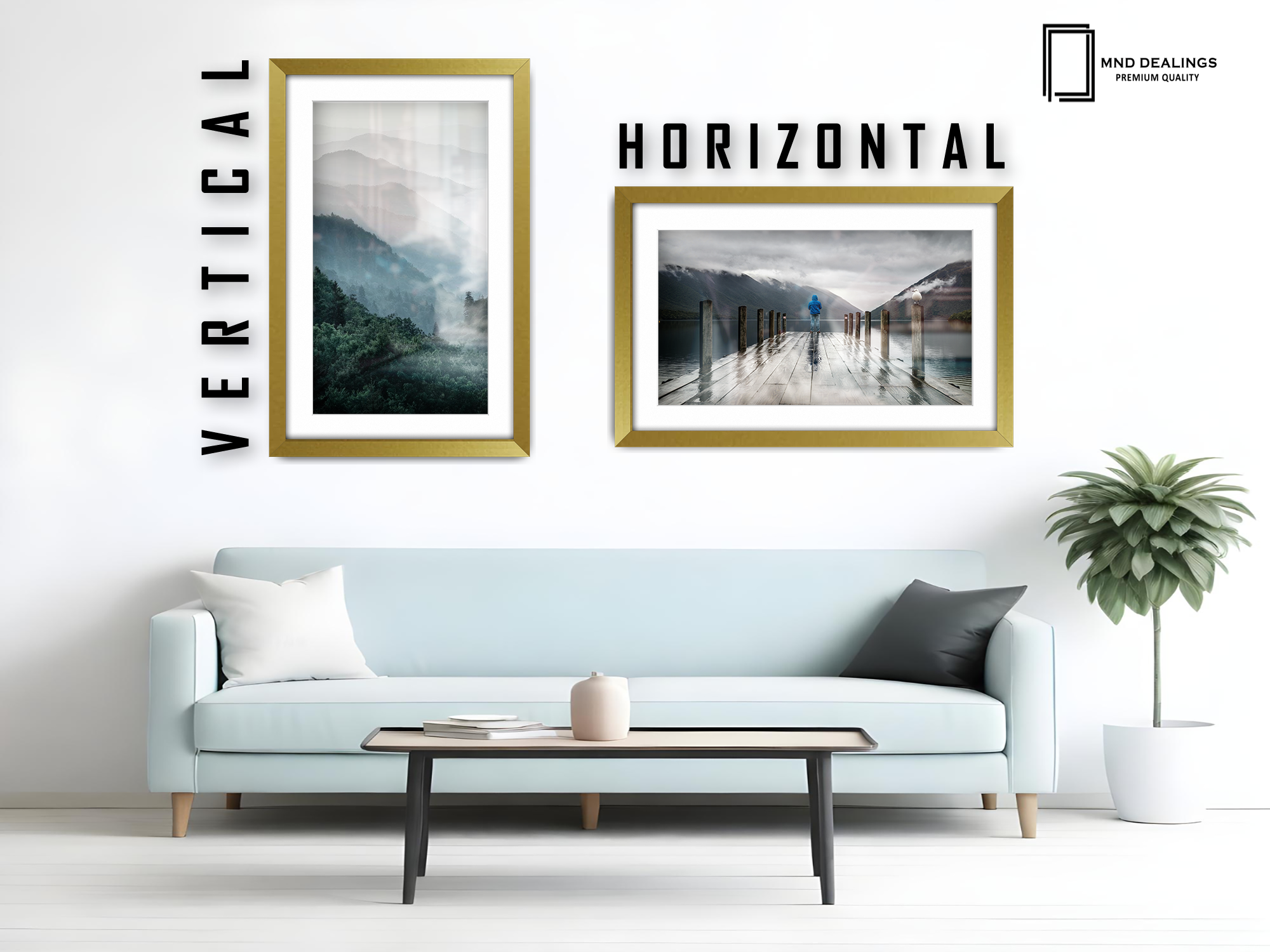 24 x 16 Inch / (60.96 x 45.72 cm ) with 45.72 x 30.48 cm White Mount Frames - MDF