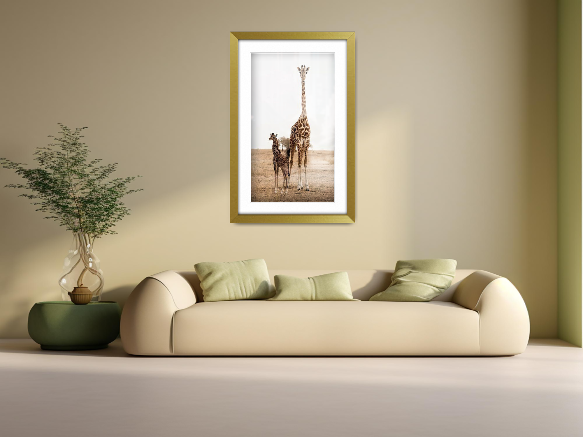 24 x 16 Inch / (60.96 x 45.72 cm ) with 45.72 x 30.48 cm White Mount Frames - MDF