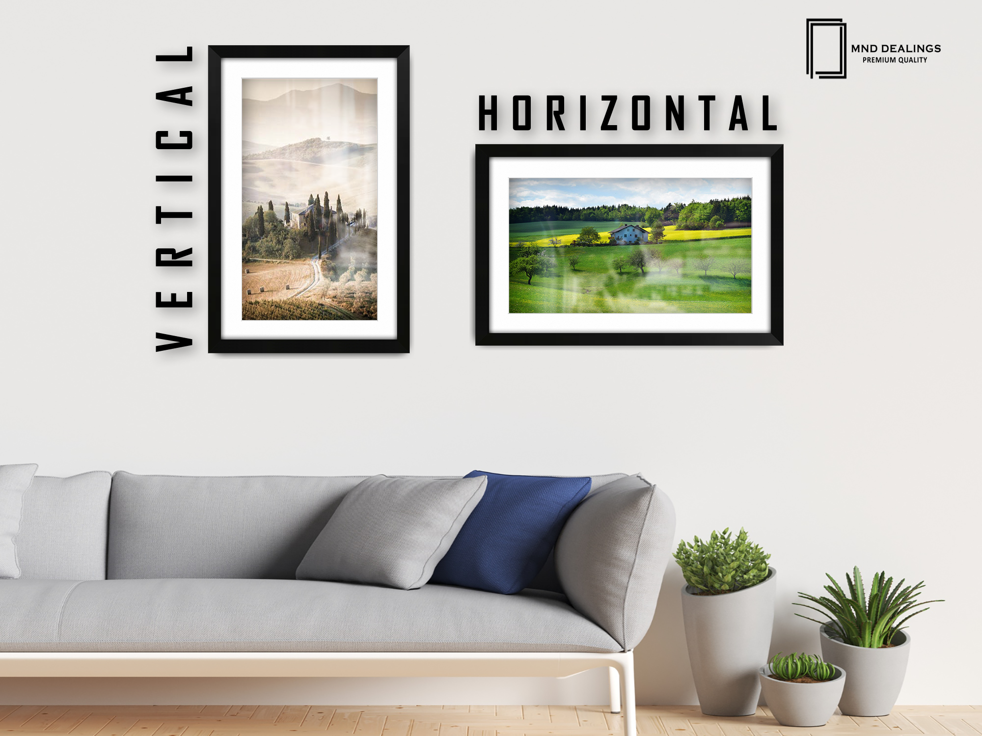 24 x 16 Inch / (60.96 x 45.72 cm ) with 45.72 x 30.48 cm White Mount Frames - MDF