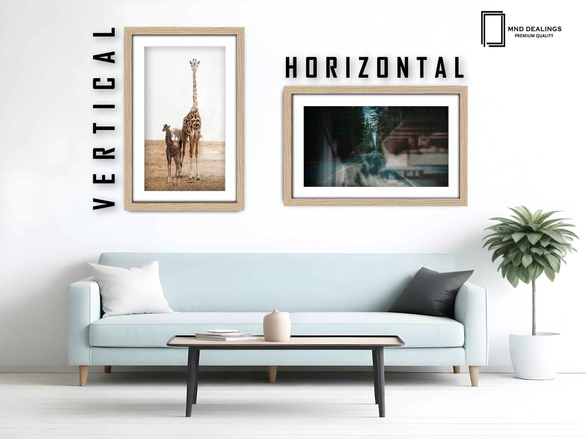 24 x 16 Inch / (60.96 x 45.72 cm ) with 45.72 x 30.48 cm White Mount Frames - MDF