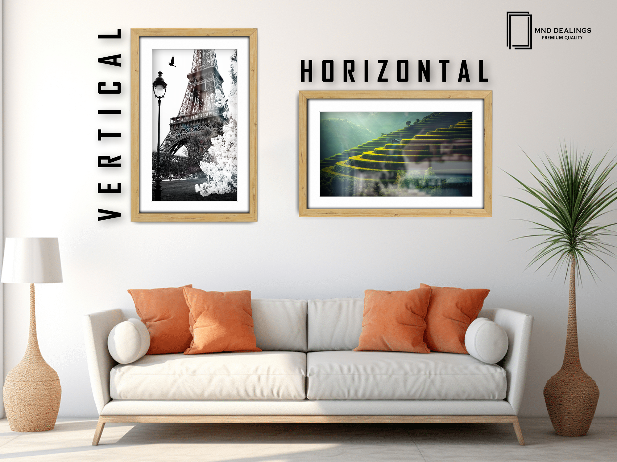 24 x 16 Inch / (60.96 x 45.72 cm ) with 45.72 x 30.48 cm White Mount Frames - MDF