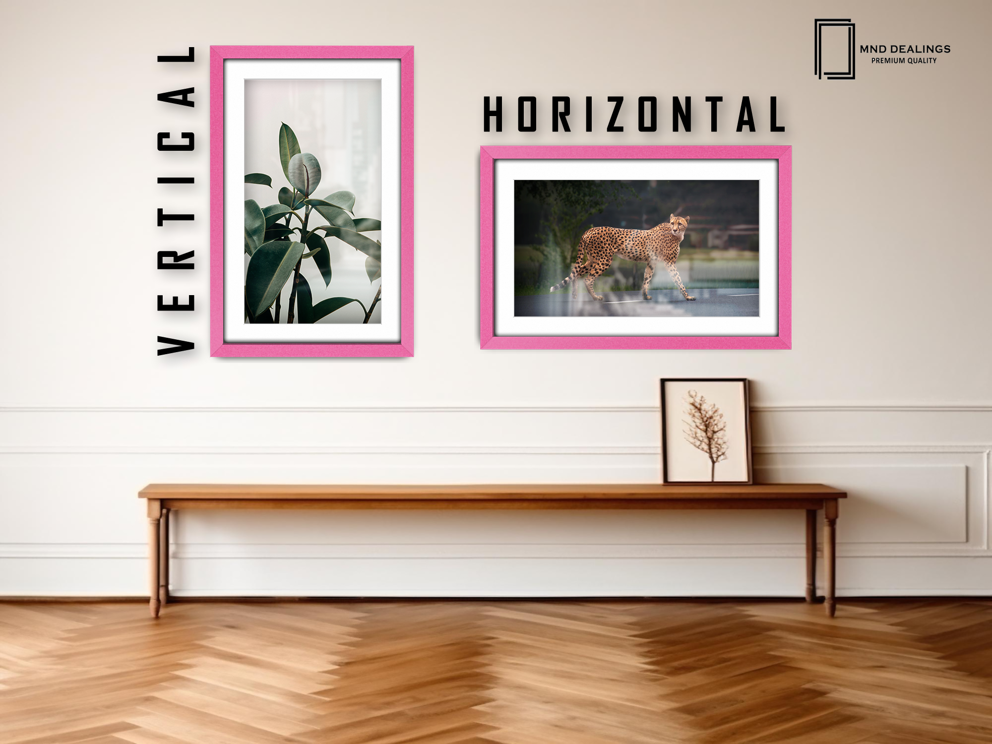 24 x 16 Inch / (60.96 x 45.72 cm ) with 45.72 x 30.48 cm White Mount Frames - MDF