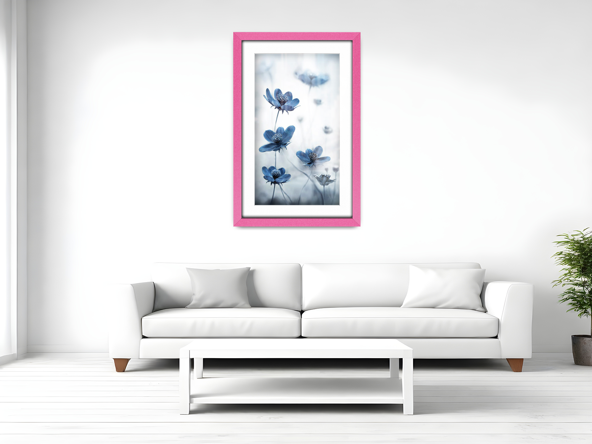 24 x 16 Inch / (60.96 x 45.72 cm ) with 45.72 x 30.48 cm White Mount Frames - MDF