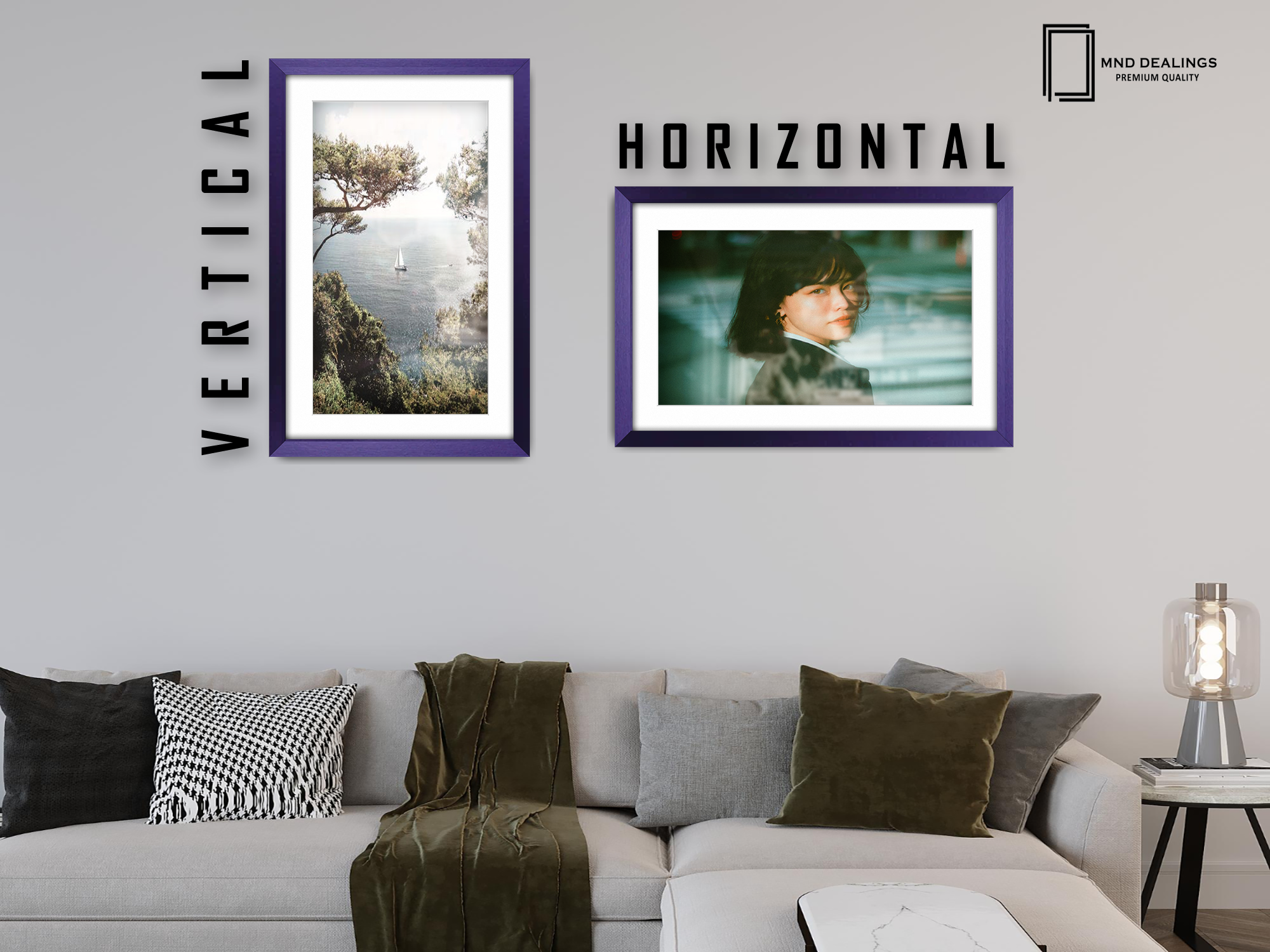 24 x 16 Inch / (60.96 x 45.72 cm ) with 45.72 x 30.48 cm White Mount Frames - MDF