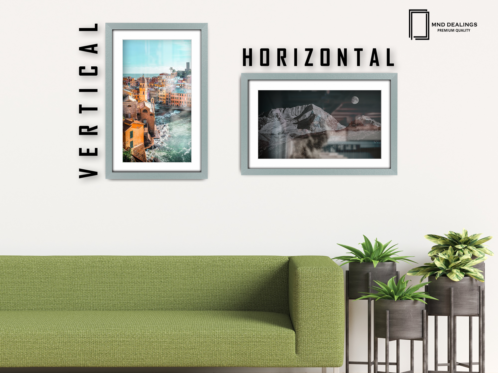 24 x 16 Inch / (60.96 x 45.72 cm ) with 45.72 x 30.48 cm White Mount Frames - MDF