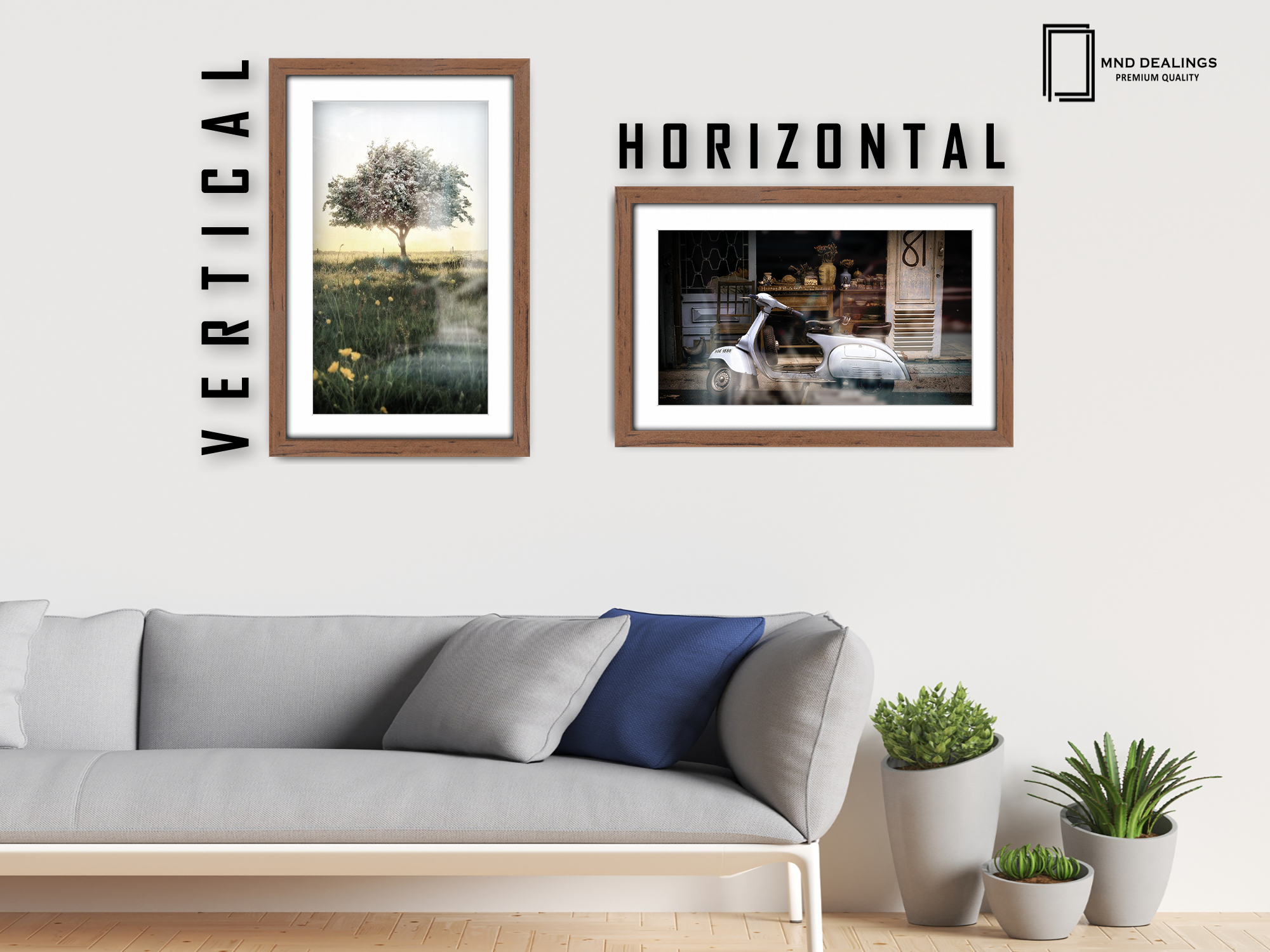 24 x 16 Inch / (60.96 x 45.72 cm ) with 45.72 x 30.48 cm White Mount Frames - MDF