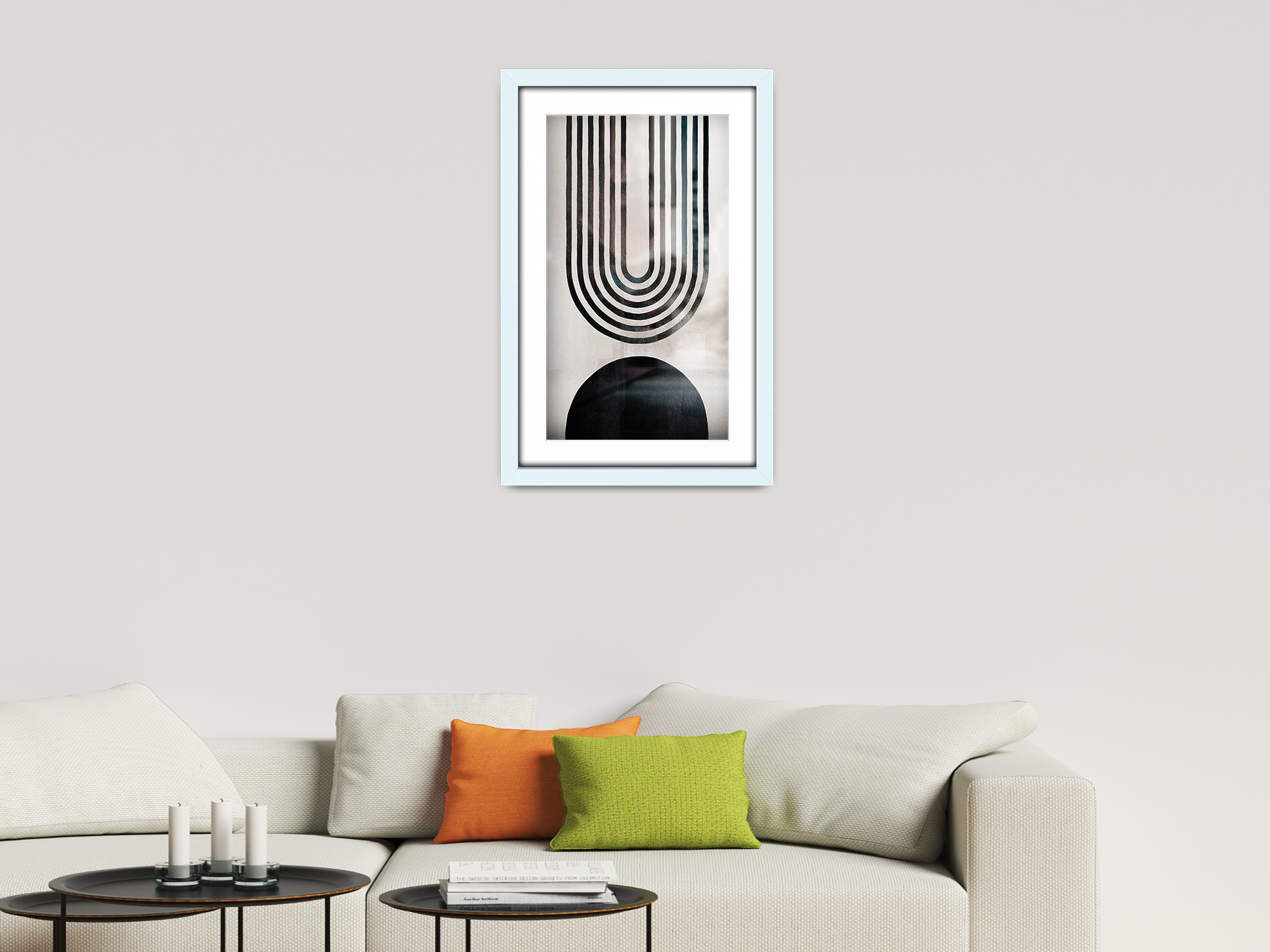 24 x 16 Inch / (60.96 x 45.72 cm ) with 45.72 x 30.48 cm White Mount Frames - MDF