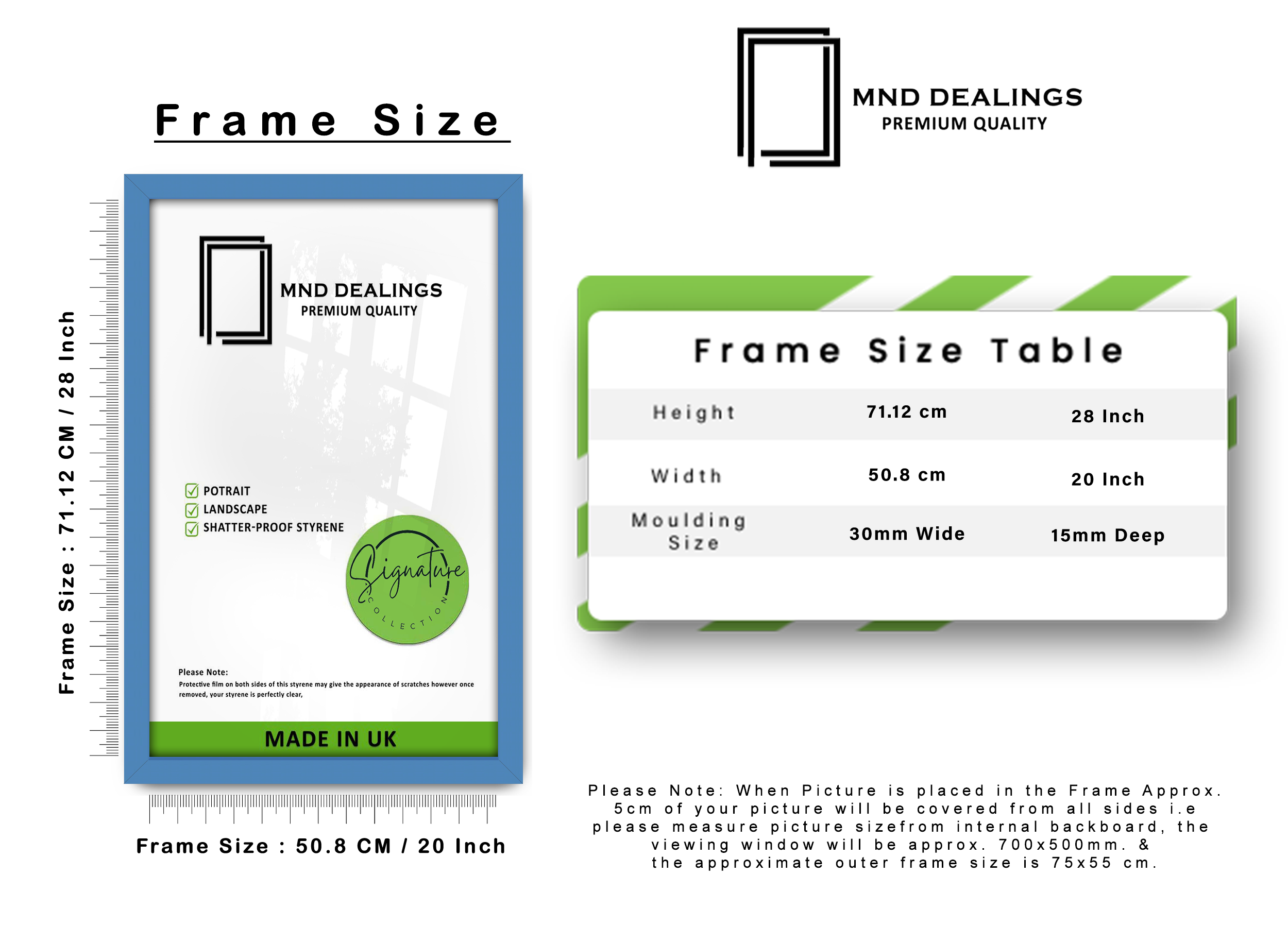 28 x 20 Inch / ( 71.12 x 50.80 CM ) Poster Frames - MDF