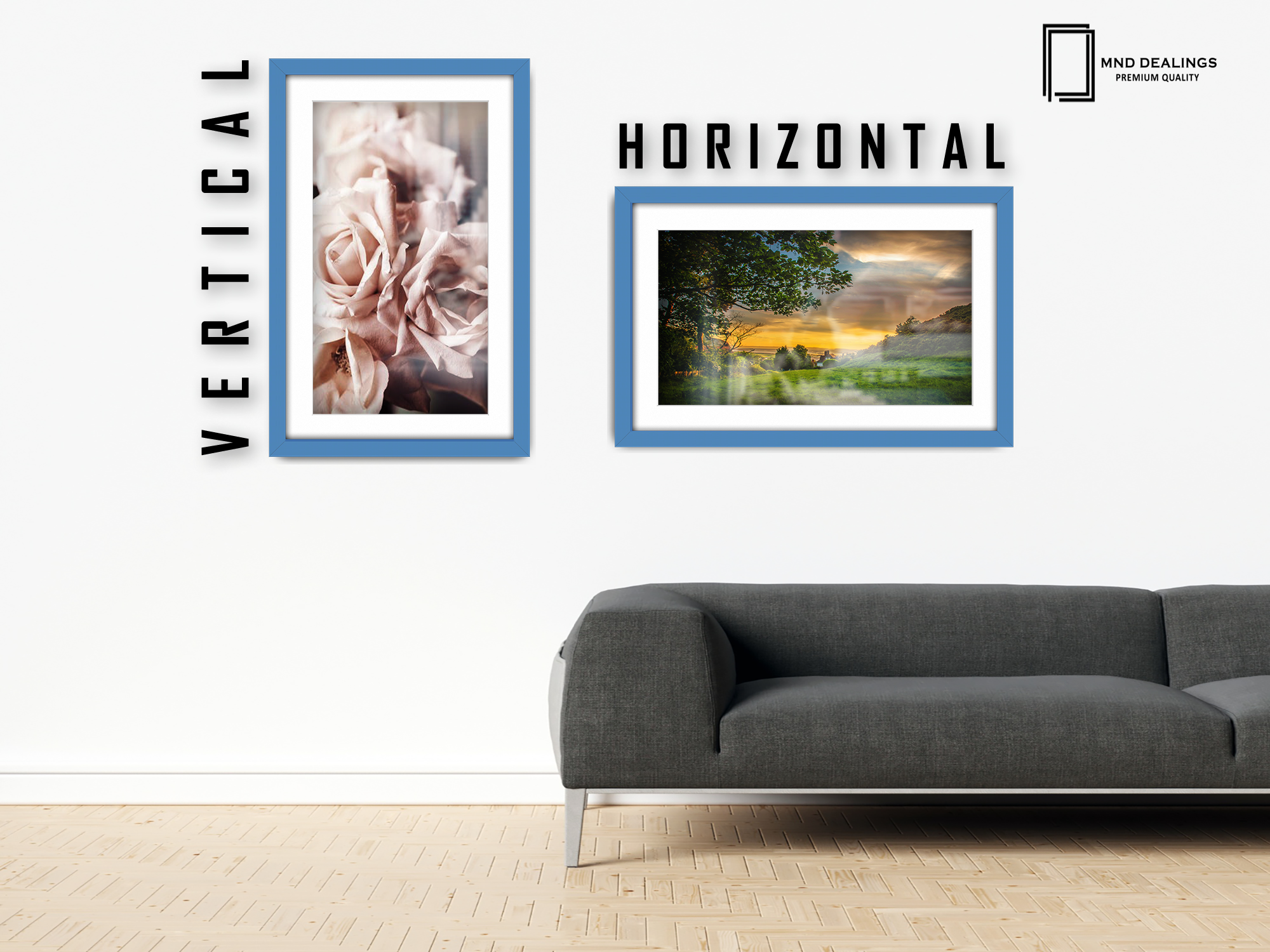 28 x 22 Inch / (71.12 x 55.88 cm ) with 60.96 x 45.72 cm White Mount Frames - MDF