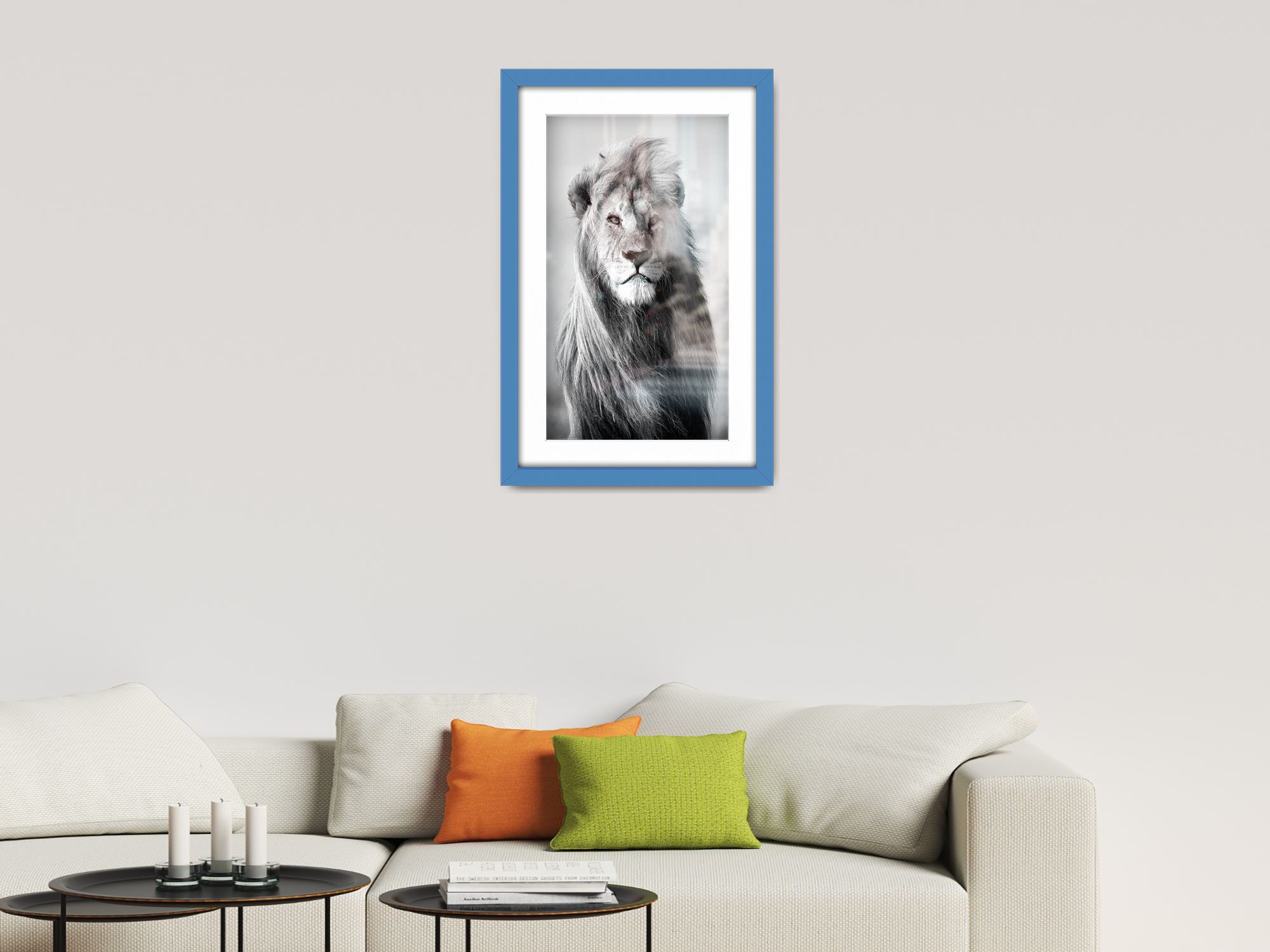 28 x 22 Inch / (71.12 x 55.88 cm ) with 60.96 x 45.72 cm White Mount Frames - MDF