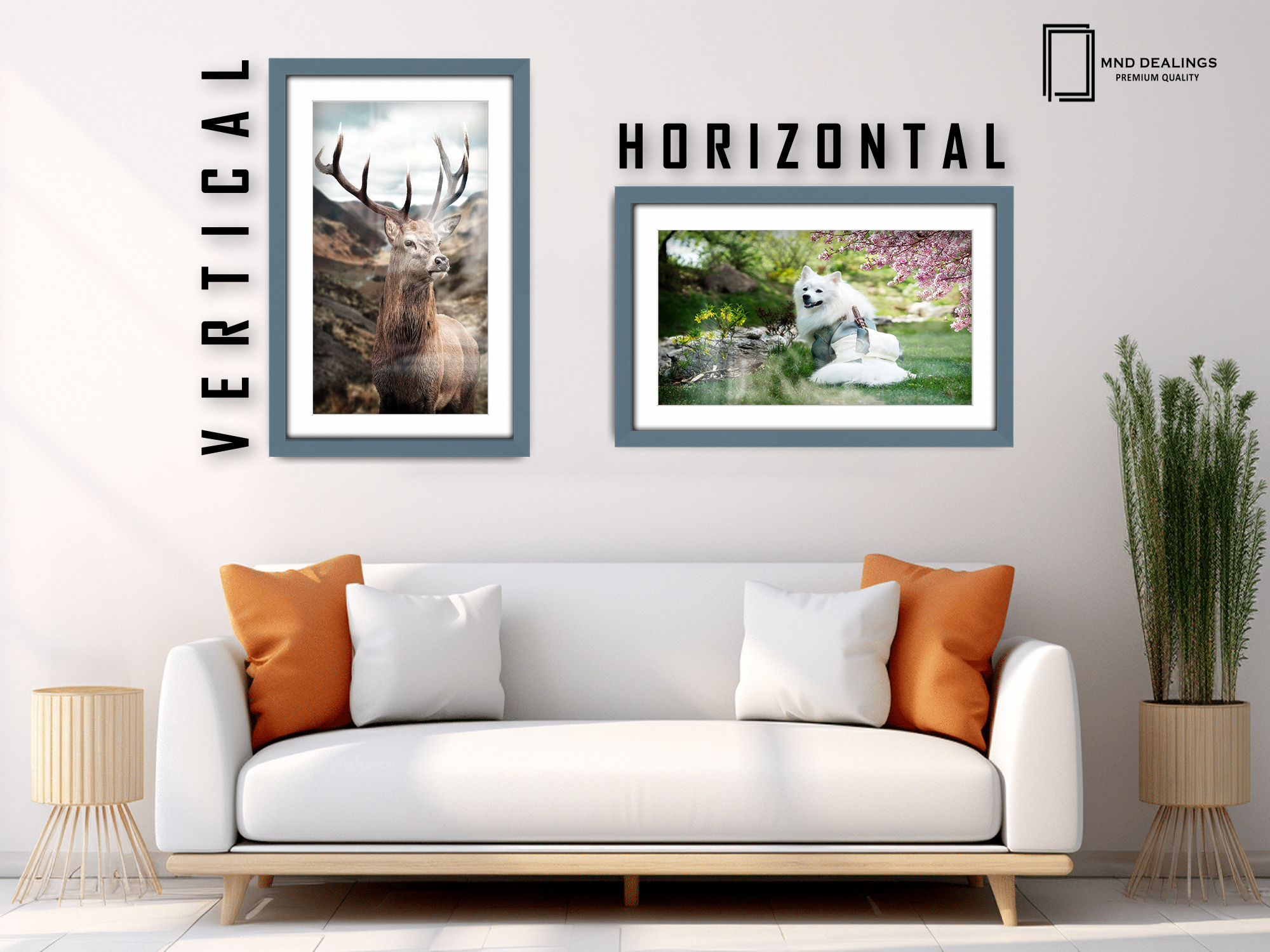 28 x 22 Inch / (71.12 x 55.88 cm ) with 60.96 x 45.72 cm White Mount Frames - MDF