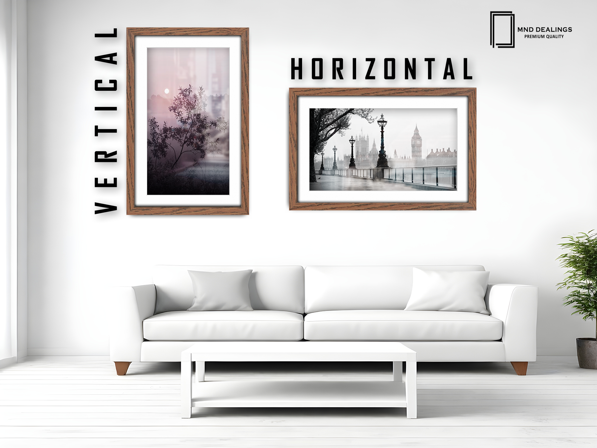 28 x 22 Inch / (71.12 x 55.88 cm ) with 60.96 x 45.72 cm White Mount Frames - MDF