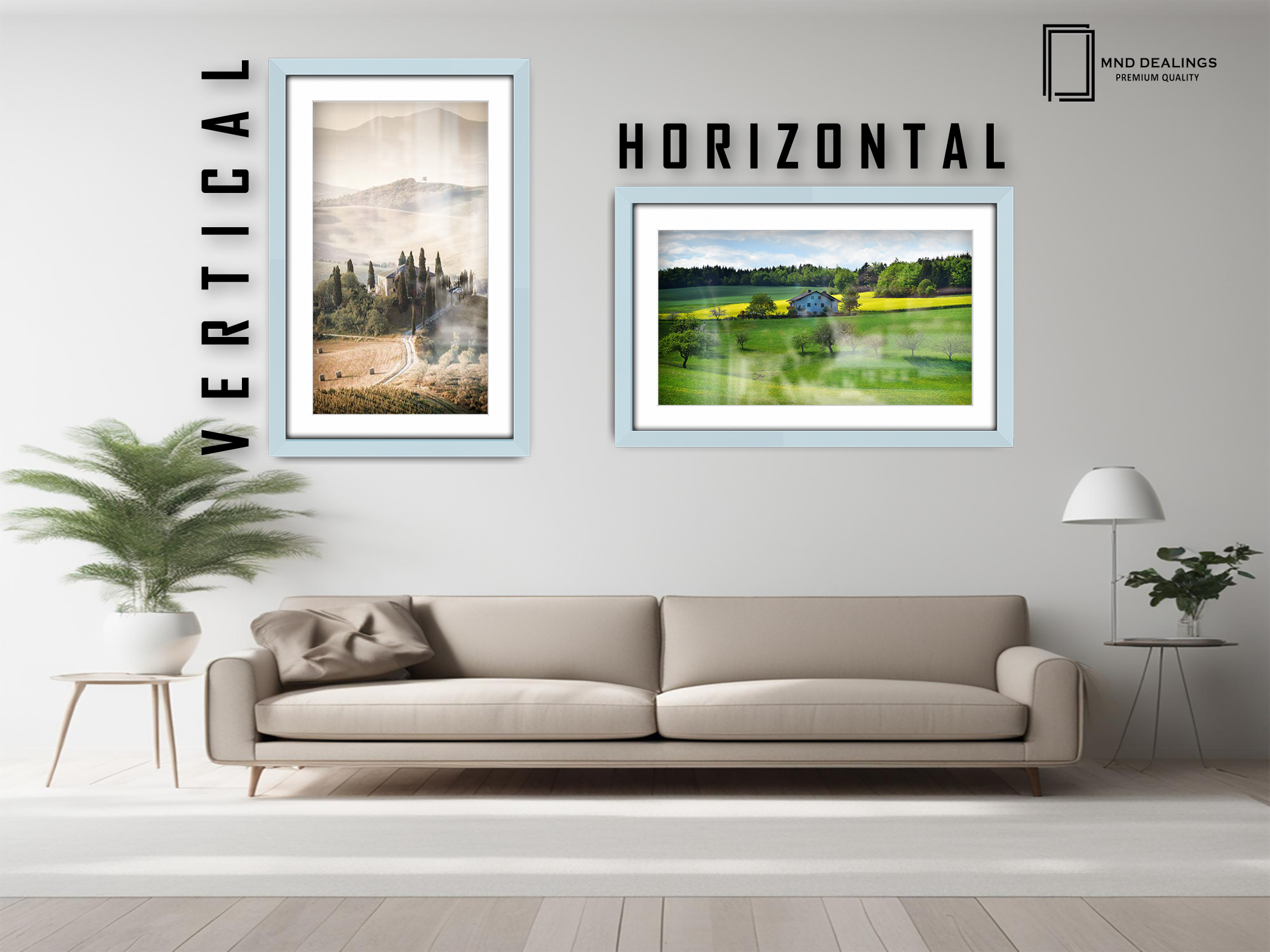 28 x 22 Inch / (71.12 x 55.88 cm ) with 60.96 x 45.72 cm White Mount Frames - MDF