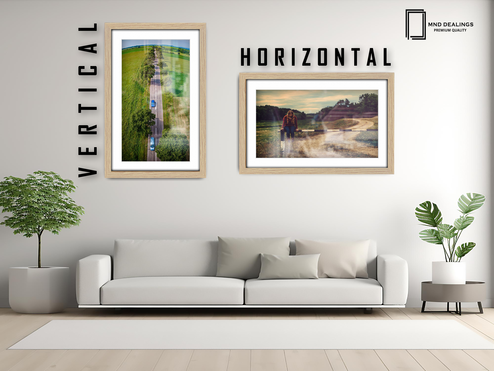 28 x 22 Inch / (71.12 x 55.88 cm ) with 60.96 x 45.72 cm White Mount Frames - MDF