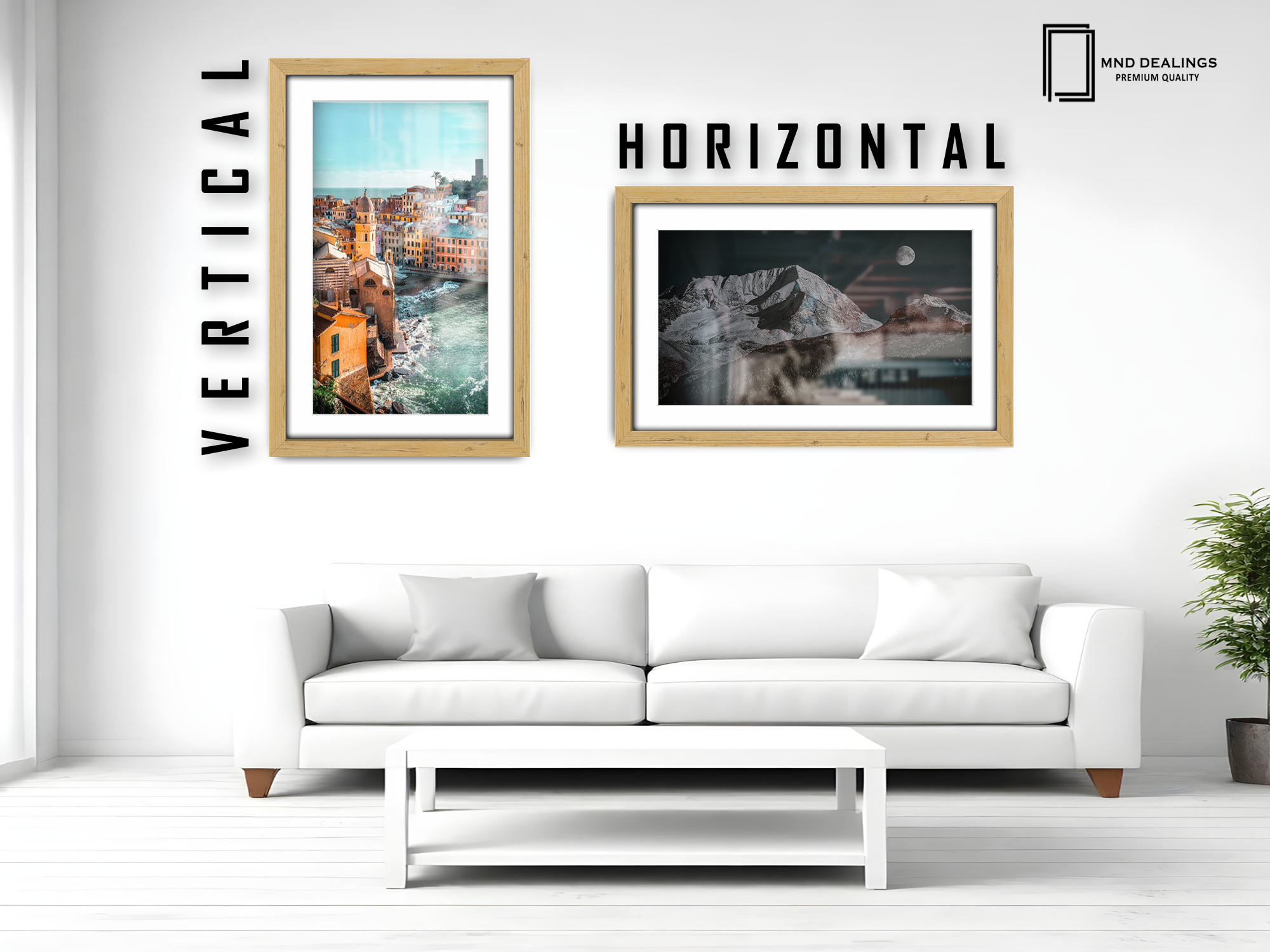 28 x 22 Inch / (71.12 x 55.88 cm ) with 60.96 x 45.72 cm White Mount Frames - MDF
