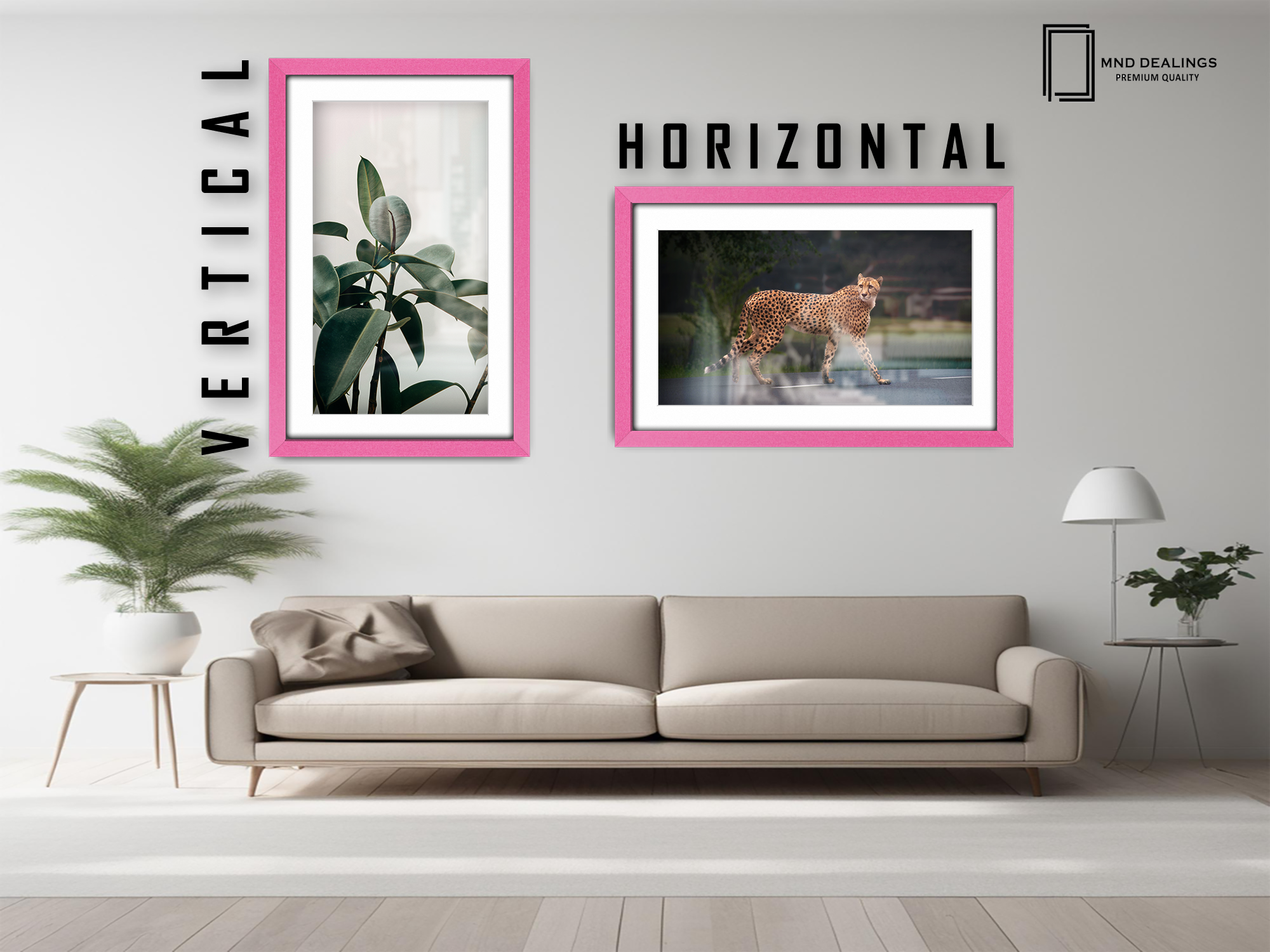 28 x 22 Inch / (71.12 x 55.88 cm ) with 60.96 x 45.72 cm White Mount Frames - MDF