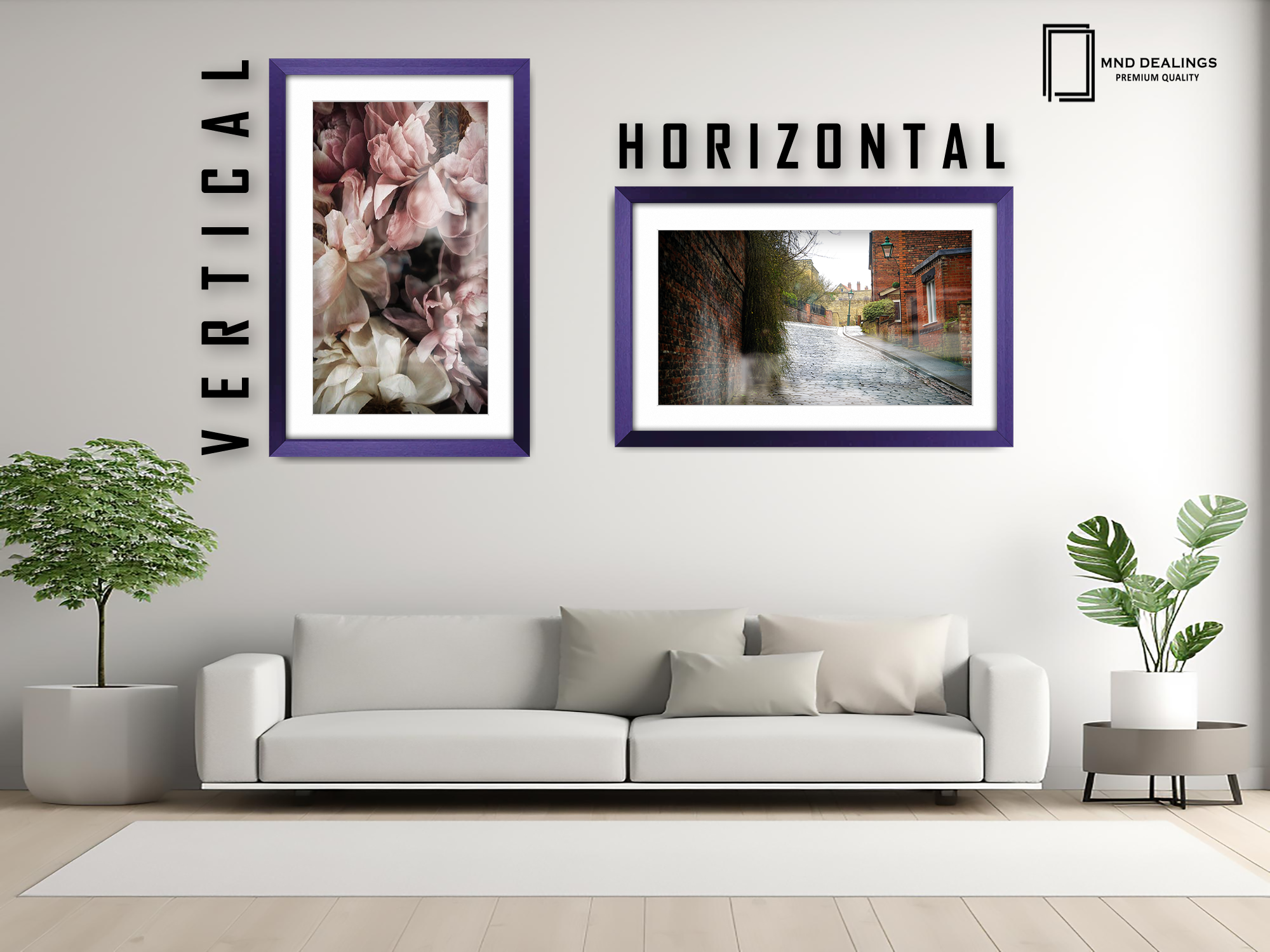 28 x 22 Inch / (71.12 x 55.88 cm ) with 60.96 x 45.72 cm White Mount Frames - MDF