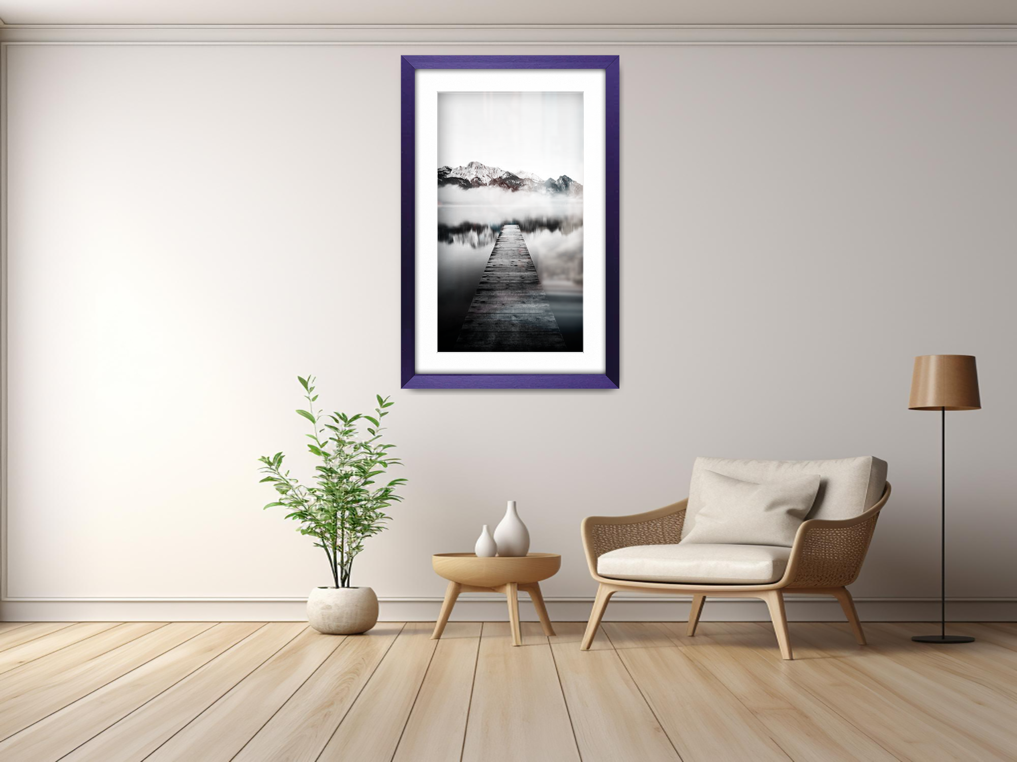 28 x 22 Inch / (71.12 x 55.88 cm ) with 60.96 x 45.72 cm White Mount Frames - MDF
