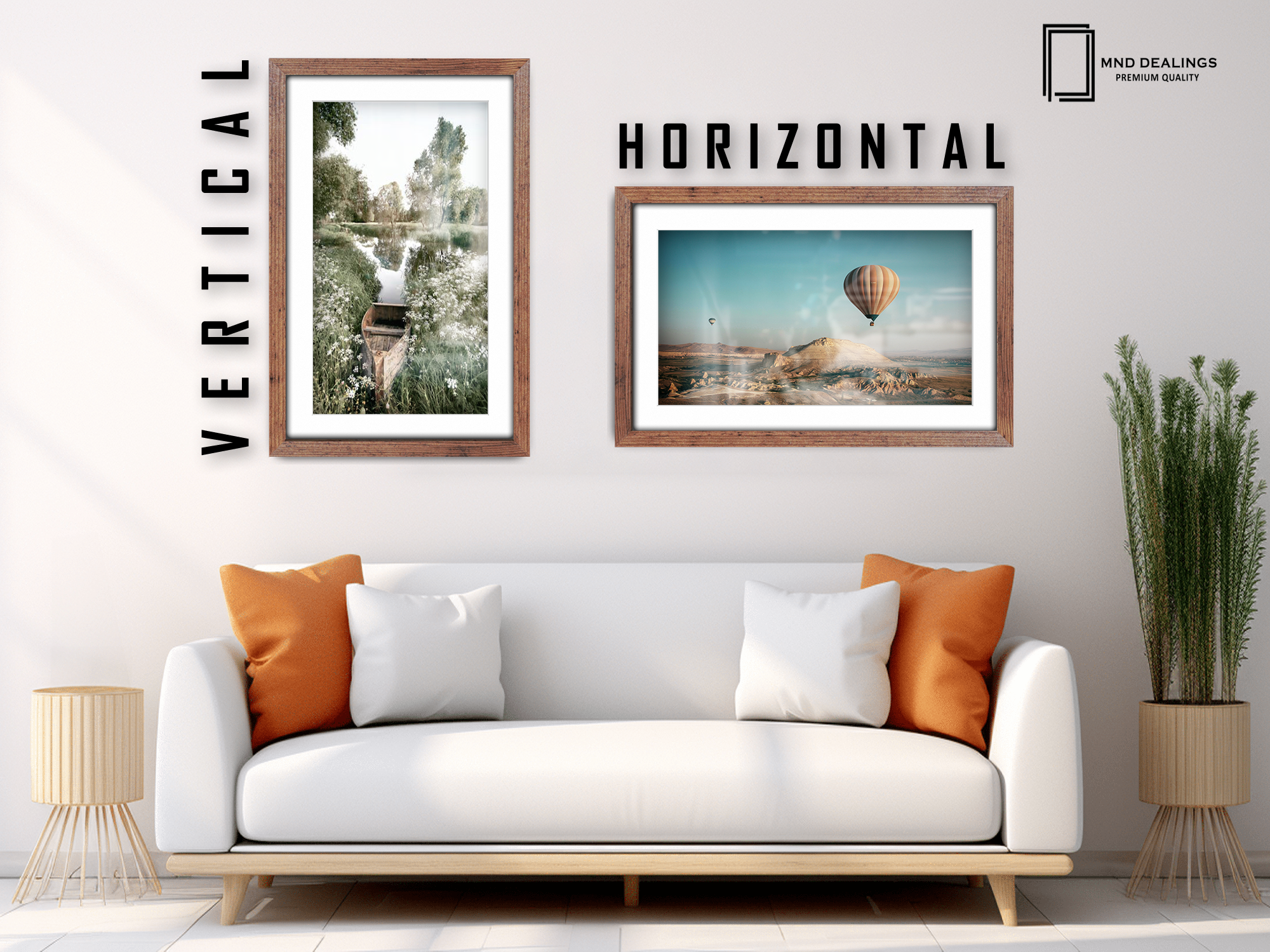 28 x 22 Inch / (71.12 x 55.88 cm ) with 60.96 x 45.72 cm White Mount Frames - MDF