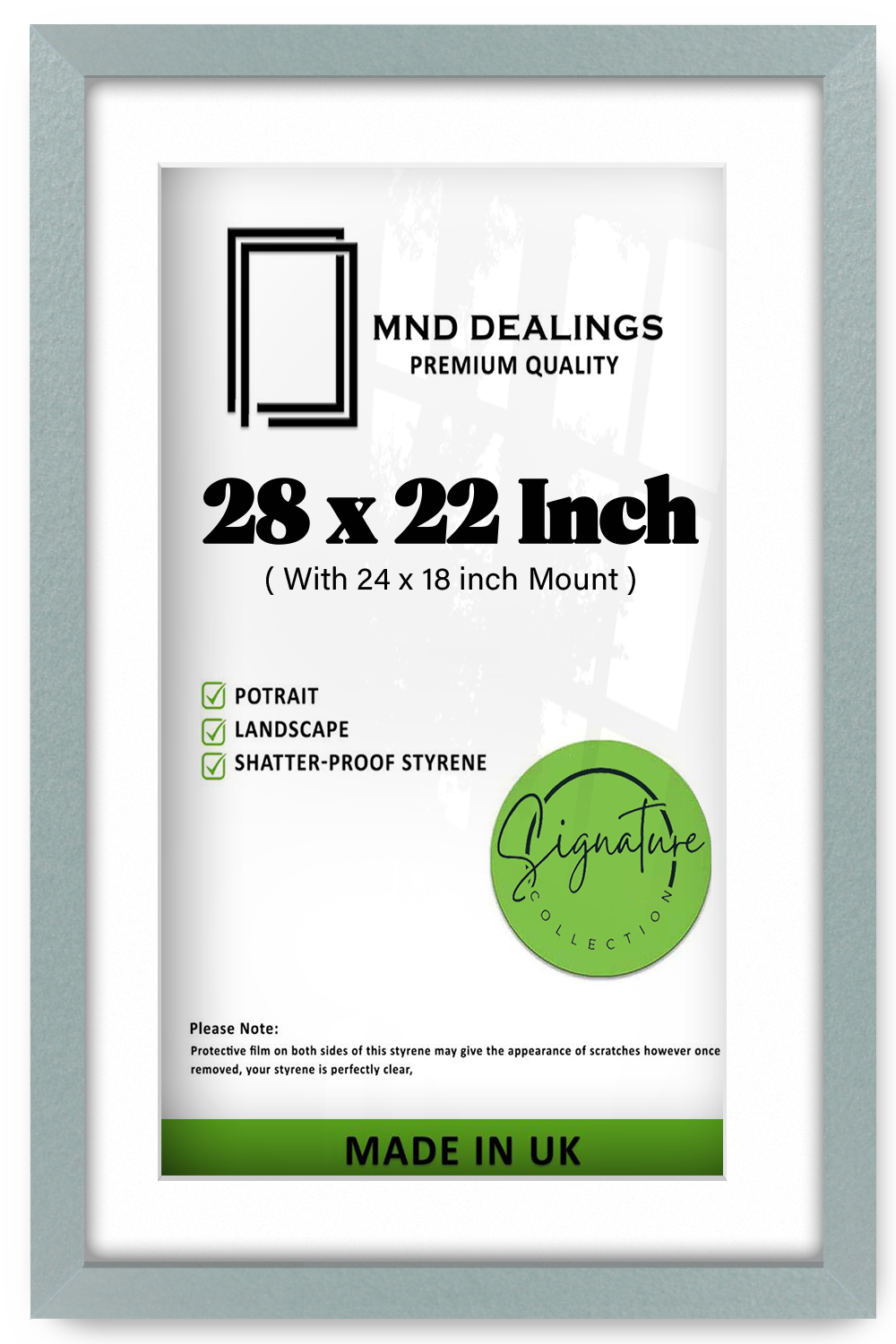 28 x 22 Inch / (71.12 x 55.88 cm ) with 60.96 x 45.72 cm White Mount Frames - MDF