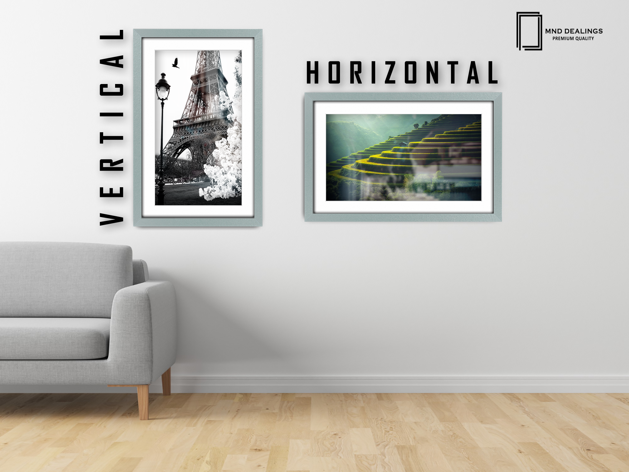 28 x 22 Inch / (71.12 x 55.88 cm ) with 60.96 x 45.72 cm White Mount Frames - MDF