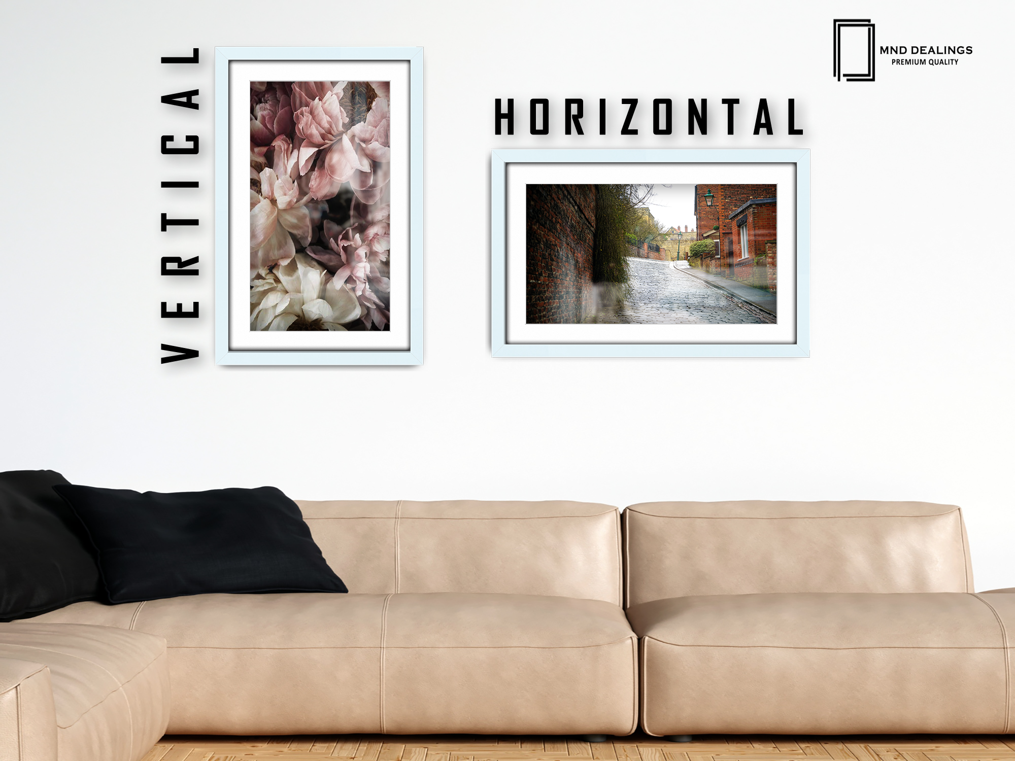 28 x 22 Inch / (71.12 x 55.88 cm ) with 60.96 x 45.72 cm White Mount Frames - MDF