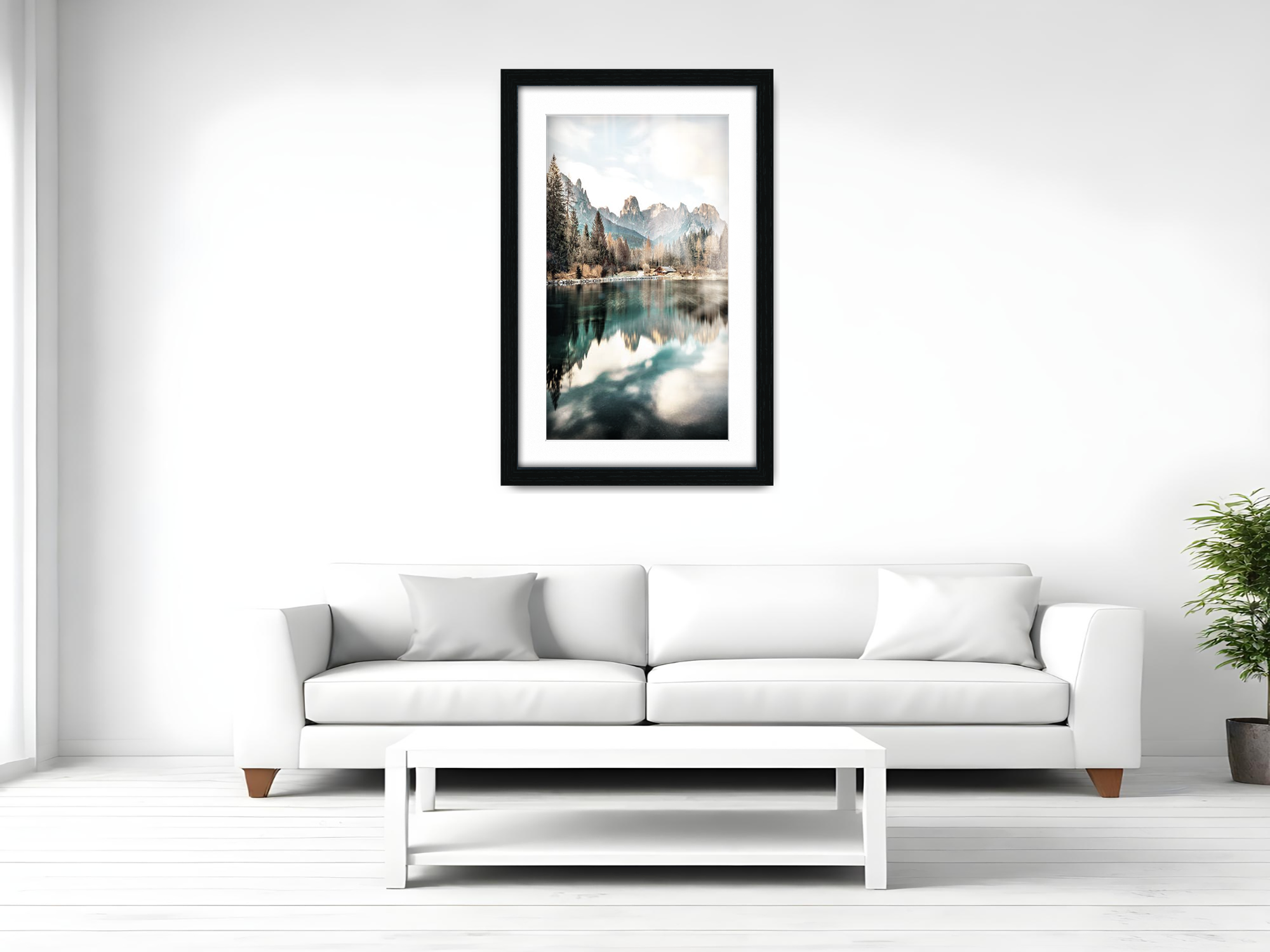 30 x 20 Inch / (76.2 x 50.8 cm ) with A2-(41.90 x 59.40 cm) White Mount Poster Frames - MDF