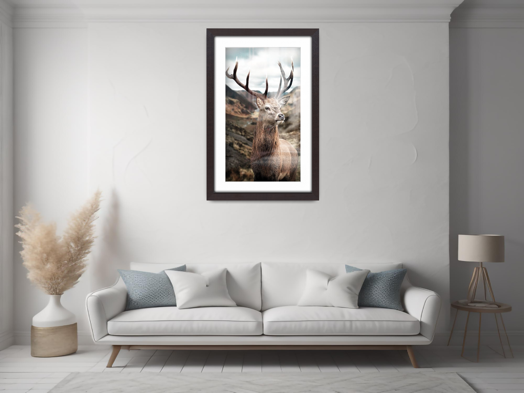 30 x 20 Inch / (76.2 x 50.8 cm ) with A2-(41.90 x 59.40 cm) White Mount Poster Frames - MDF