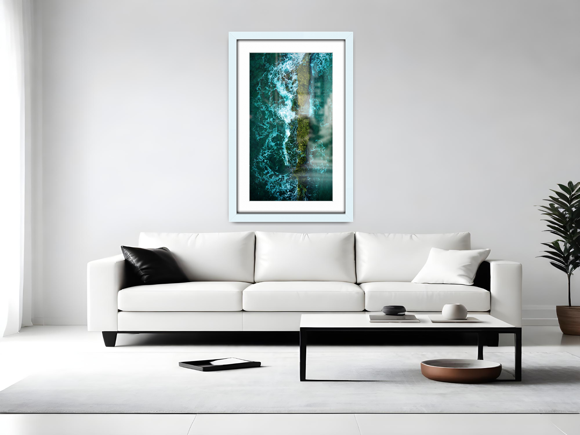 30 x 20 Inch / (76.2 x 50.8 cm ) with A2-(41.90 x 59.40 cm) White Mount Poster Frames - MDF
