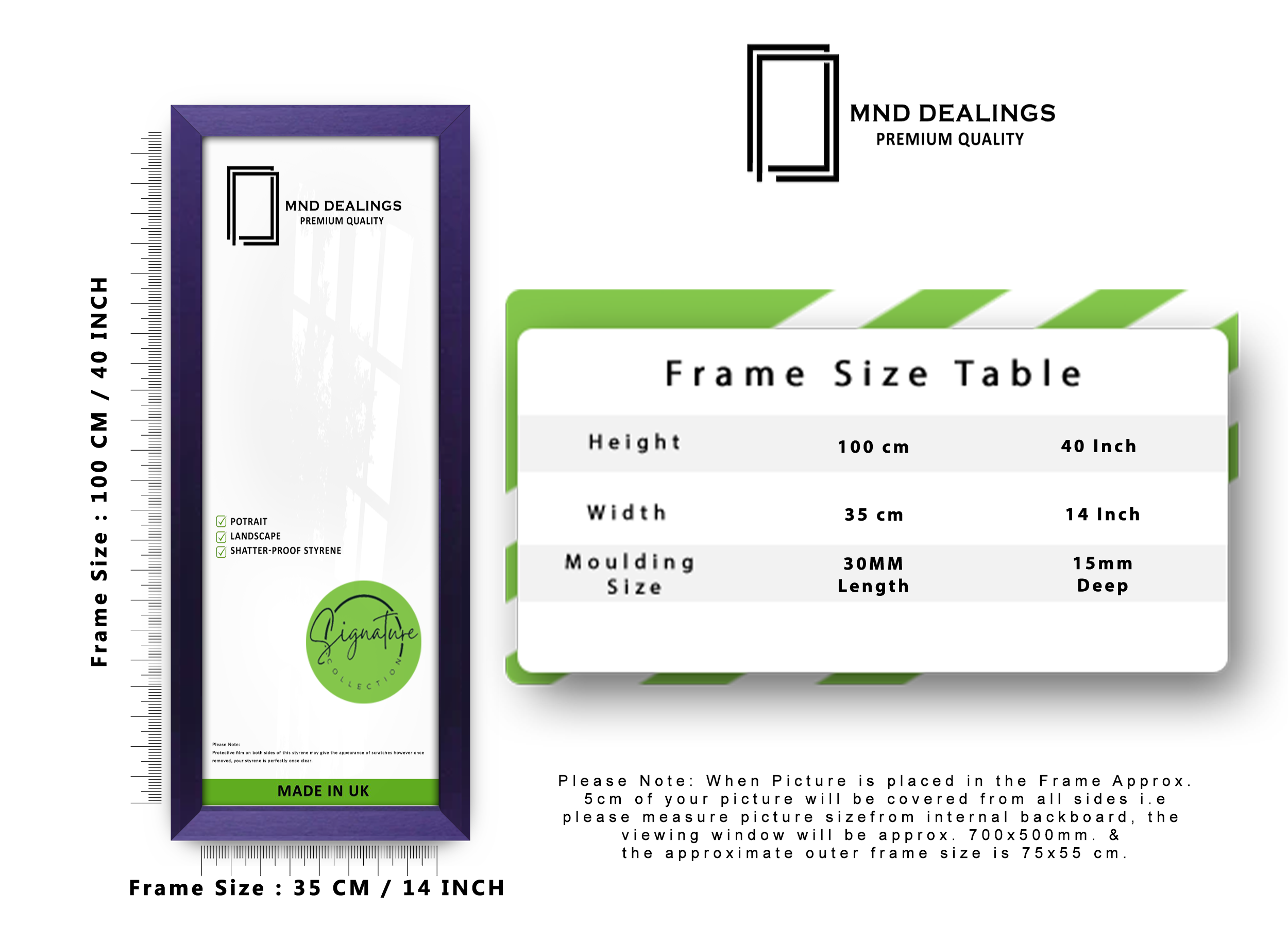 ( 35 x 100 CM ) / 40 x 14 Inch Frames - MDF