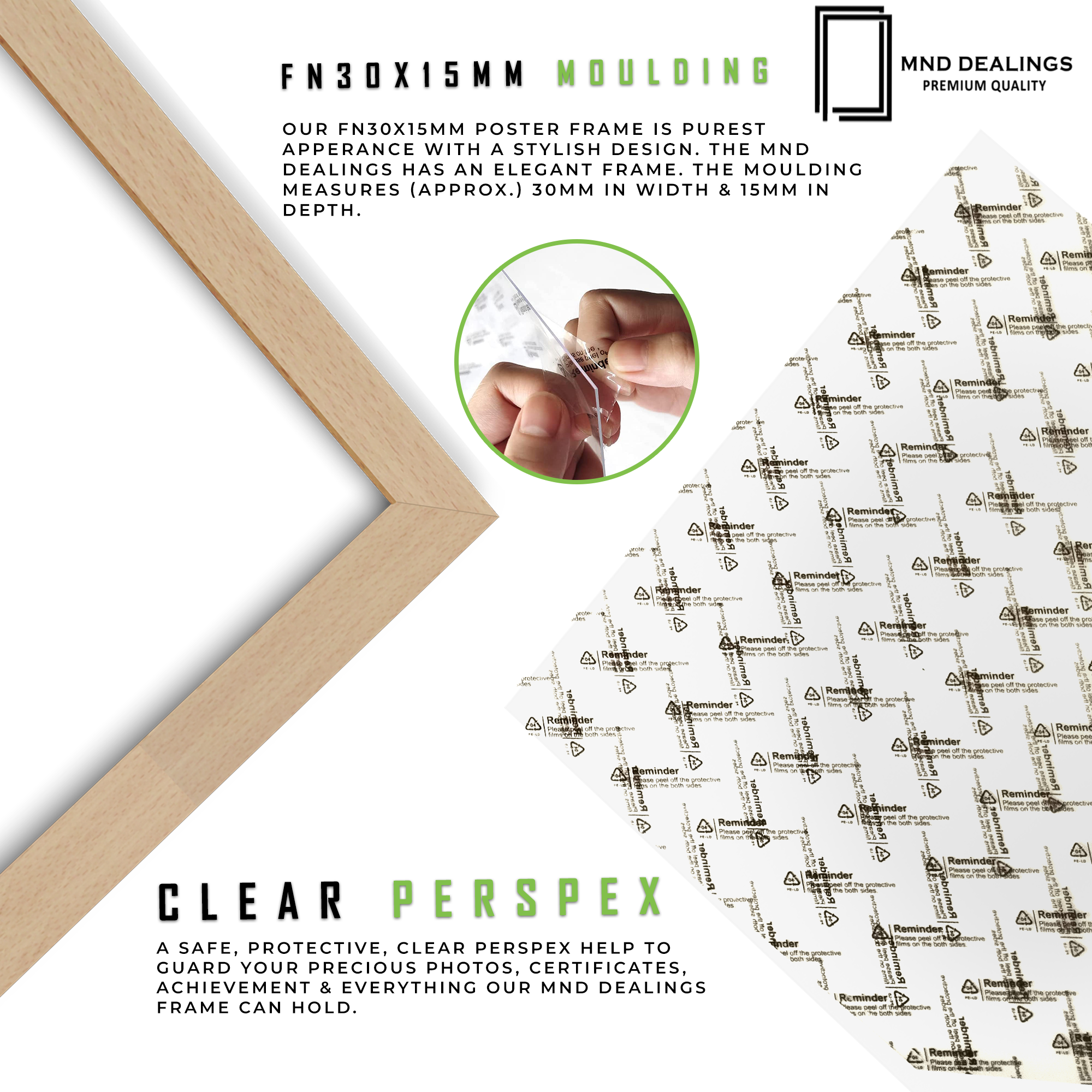 ( 35 x 50 CM ) / 20 x 14 Inch Poster Frames - MDF#color_beech